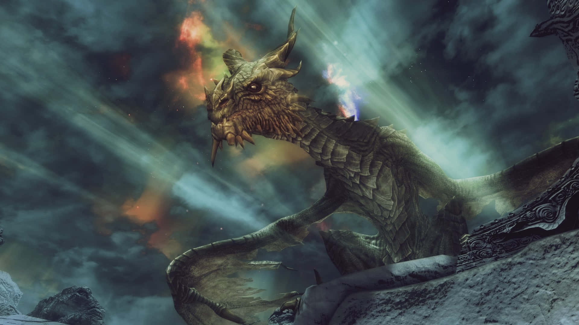 1920x1080 Download The Wise Dragon Paarthurnax in the Majestic World of Skyrim Wallpaper