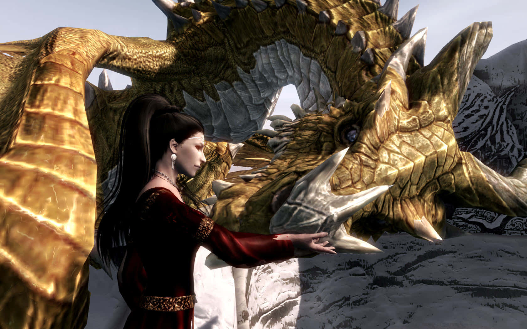 1680x1050 Download Paarthurnax, The Wise Dragon of Skyrim Wallpaper