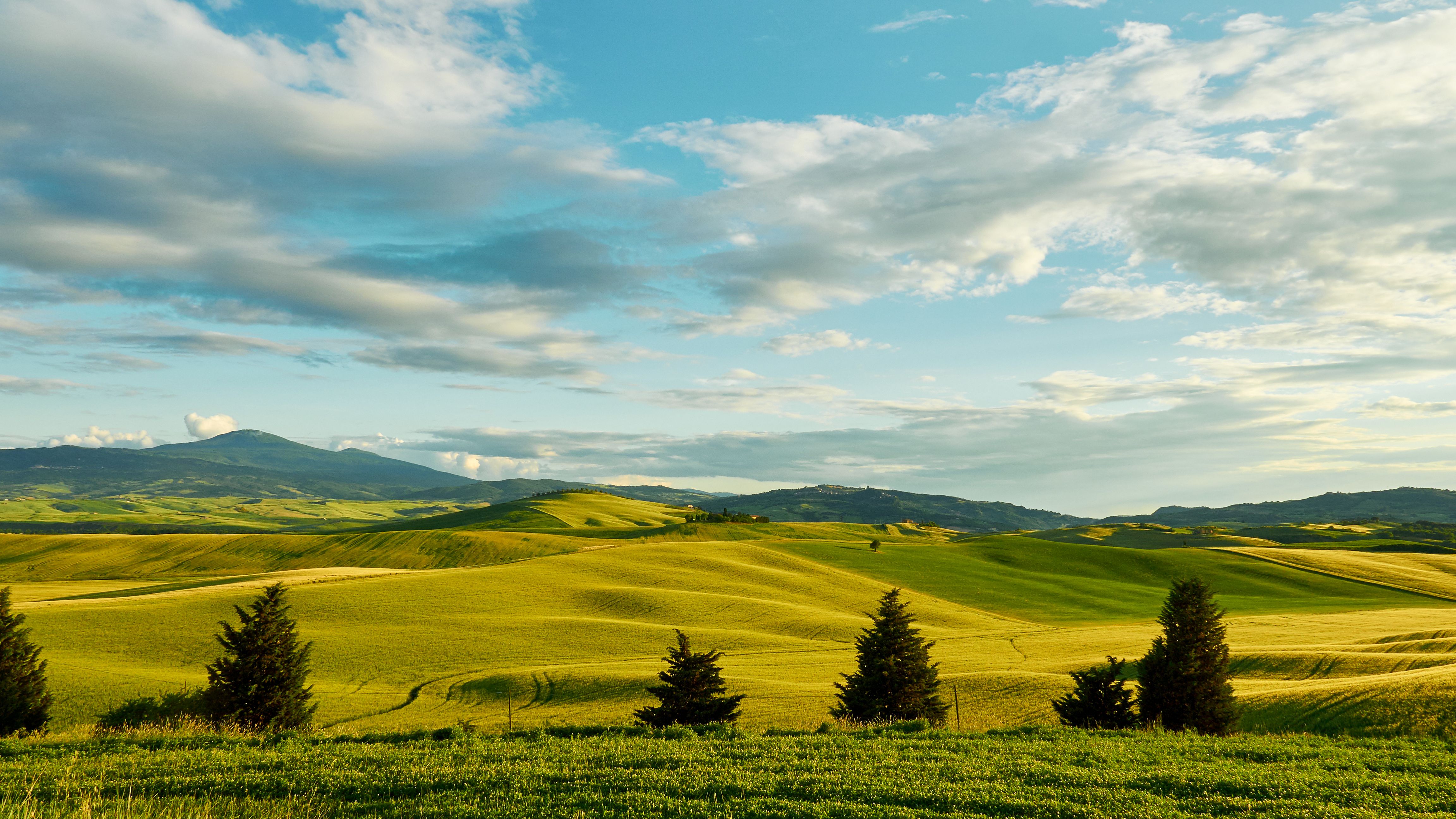 4608x2592 Wallpaper Green Grass Field Under Cloudy Sky During Daytime, Background Free Image