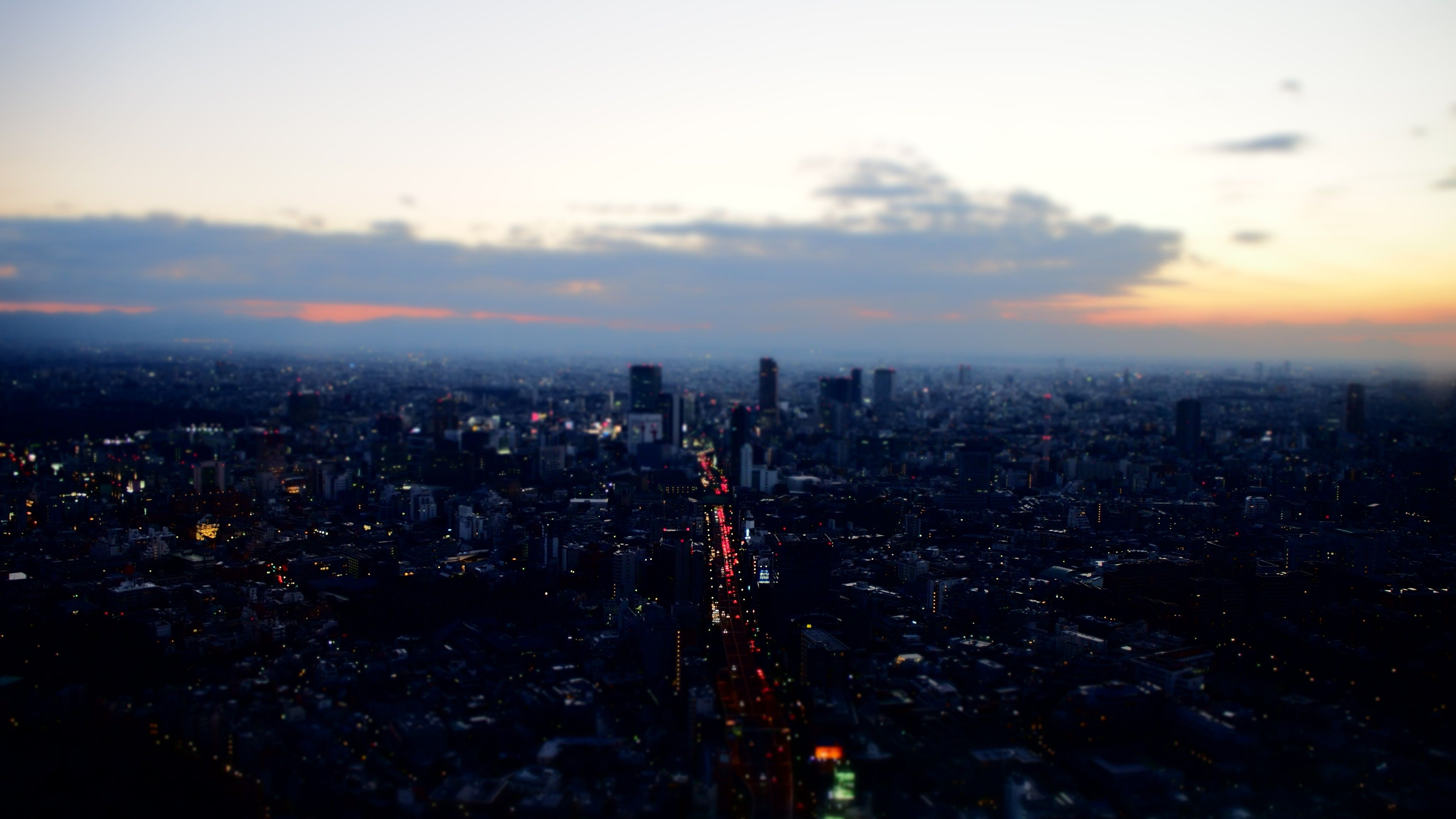 4608x2592 Tokyo, Landscape, Japan, Sunset, Tilt Shift Wallpaper HD / Desktop and Mobile Background