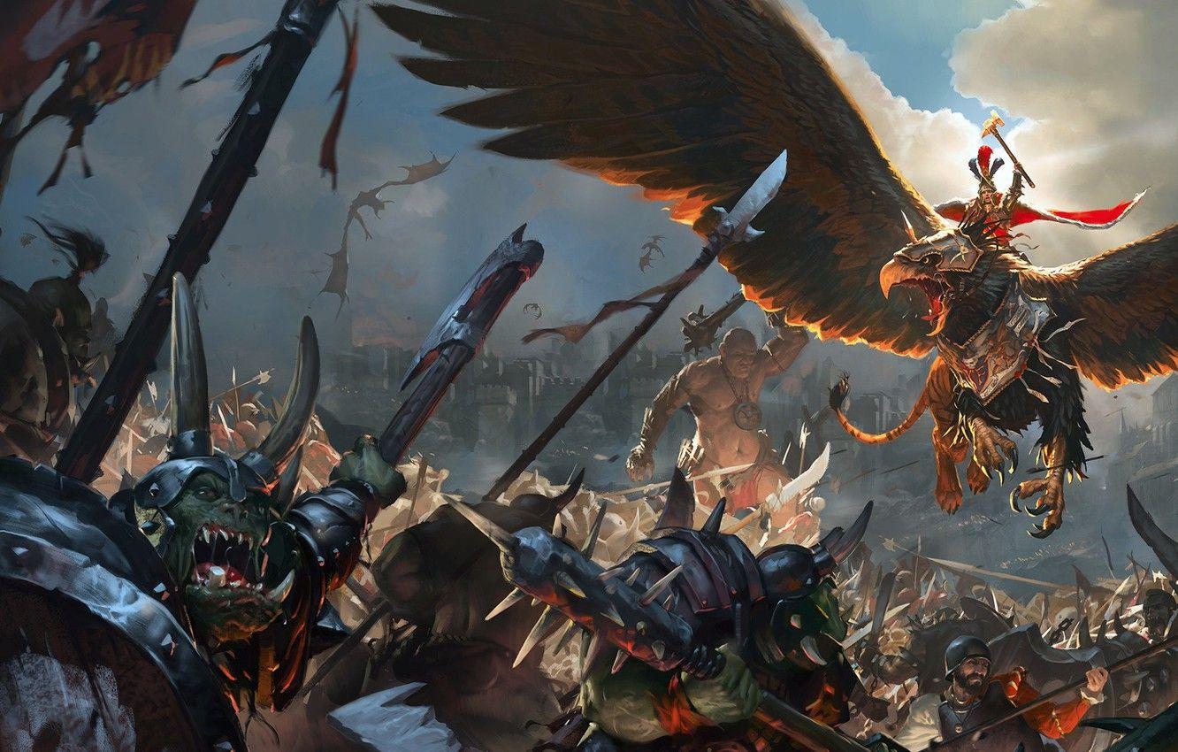1332x850 Wallpaper game, warhammer, empire, total war, orcs image