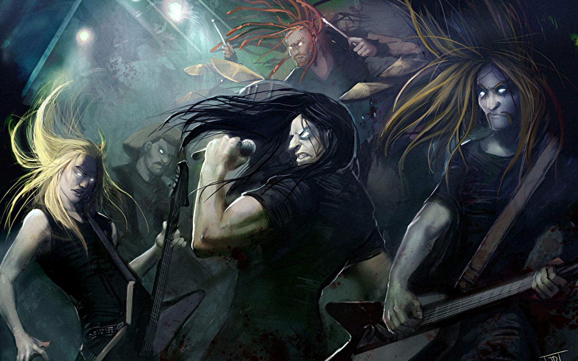 1920x1200 dethklok, Heavy, Metal, Music, Cartoons, Hard, Rock, Band, Groups