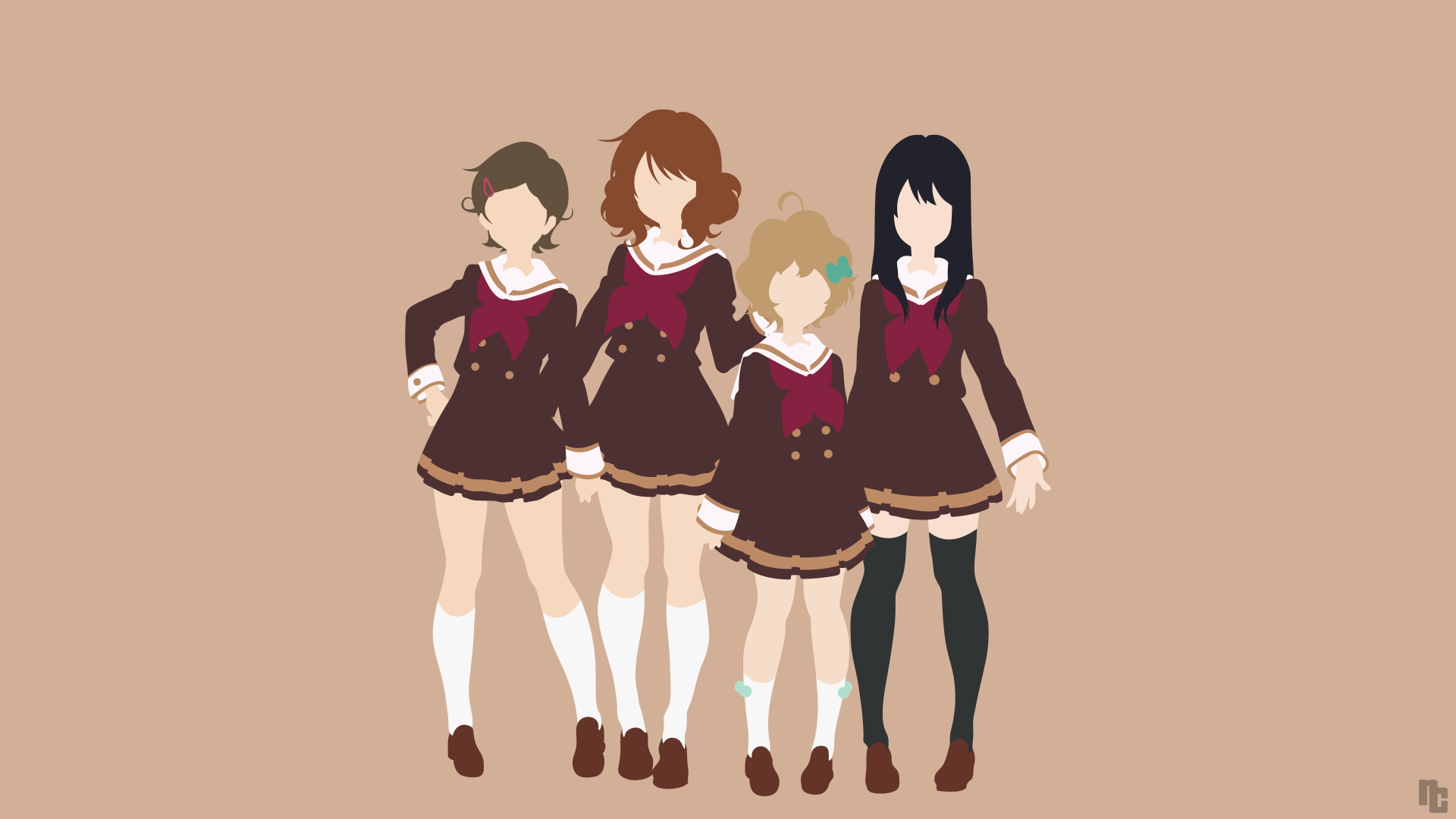 1920x1080 Sound! Euphonium Katou & Kumiko Oumae & Reina Kousaka