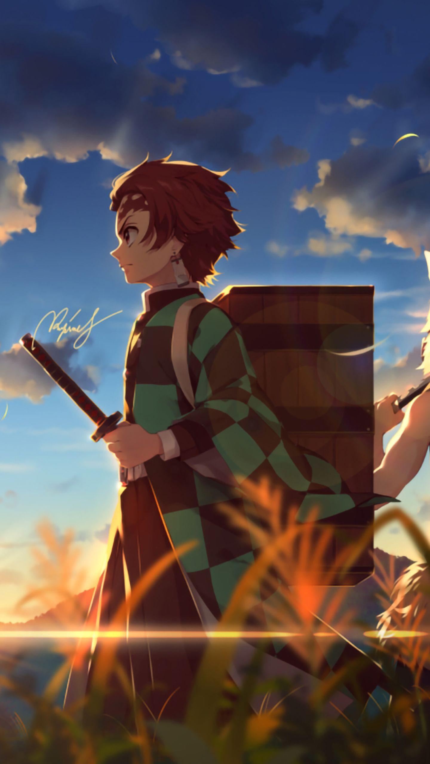 1440x2560 Inosuke Hashibira, Tanjirou Kamado and Zenitsu Agatsuma