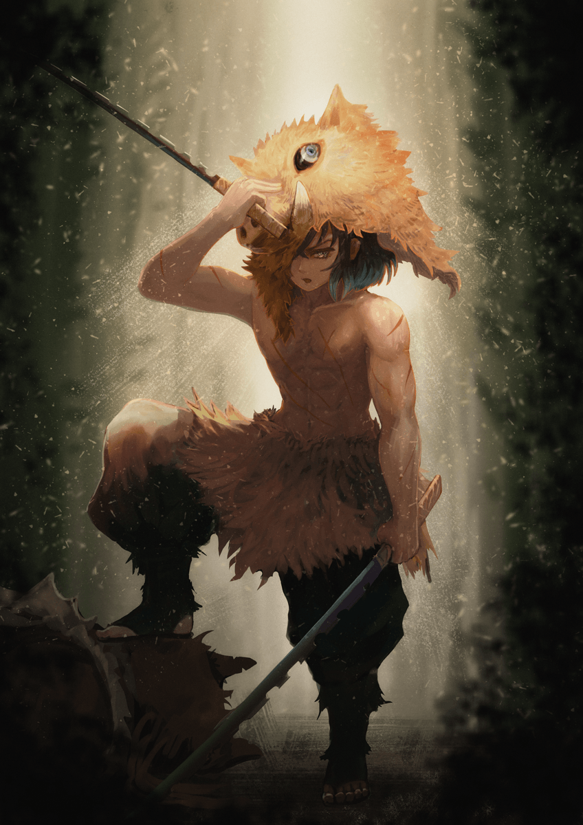 848x1200 Inosuke Hashibira Demon Slayer Wallpaper