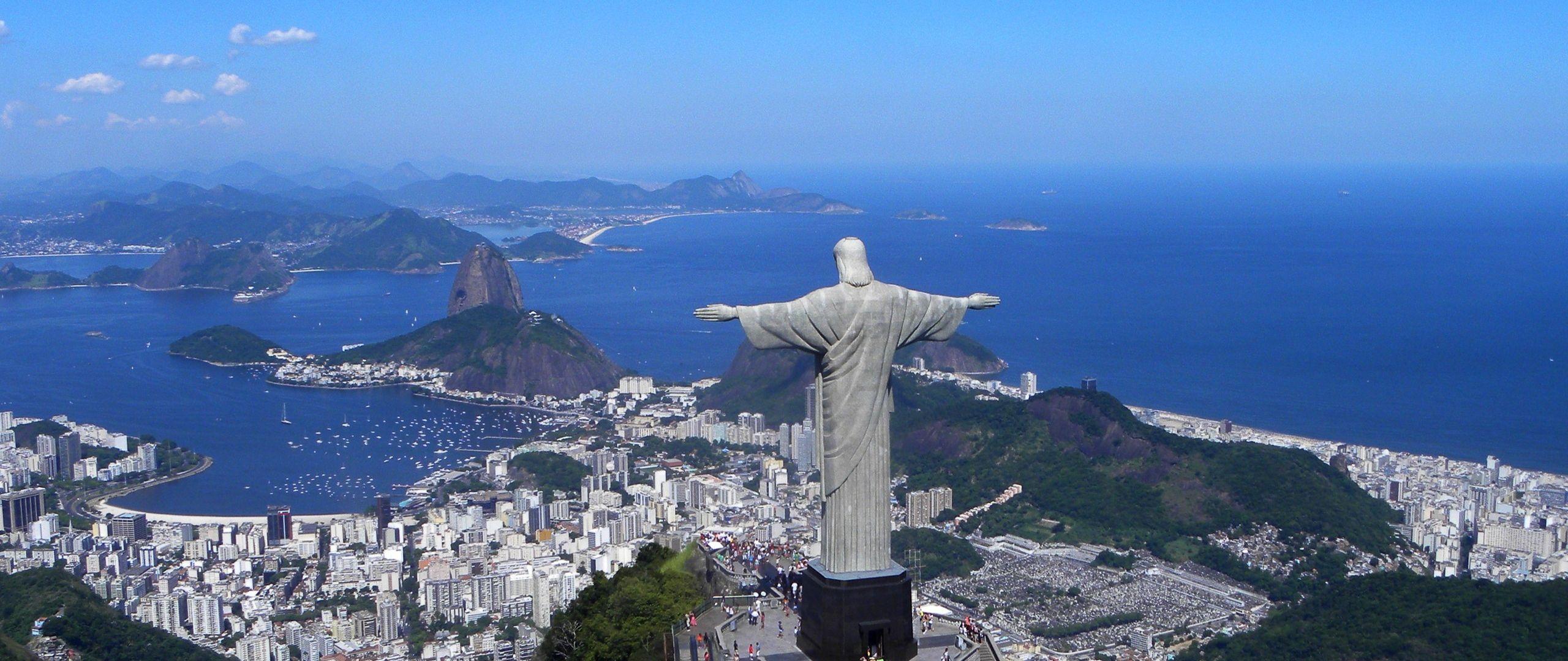2560x1080 Free download HD Background Rio De Janeiro Brazil Christ