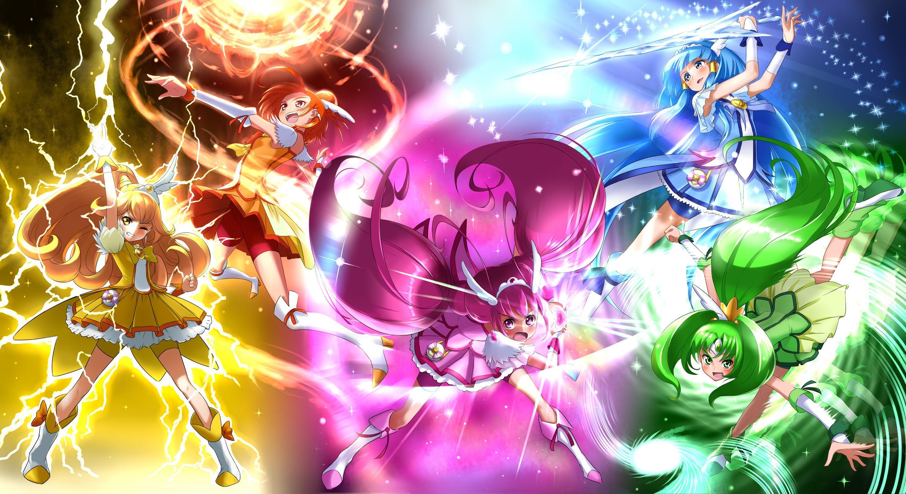 Desktop Wallpapers Fresh Precure! Anime female 3412x2318