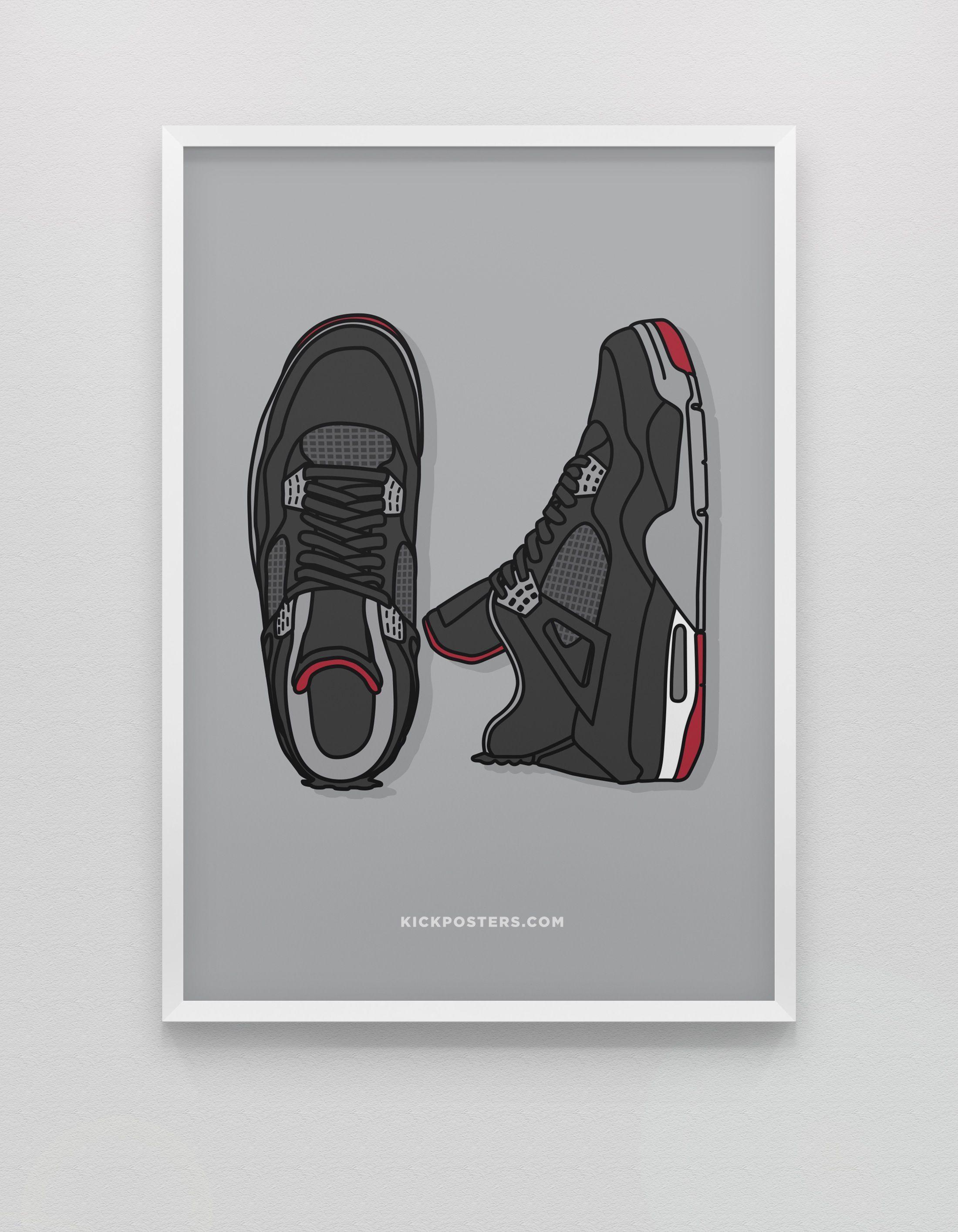 2200x2829 NEW <br>Jordan 4 Bred. Michael jordan art, Jordan 4