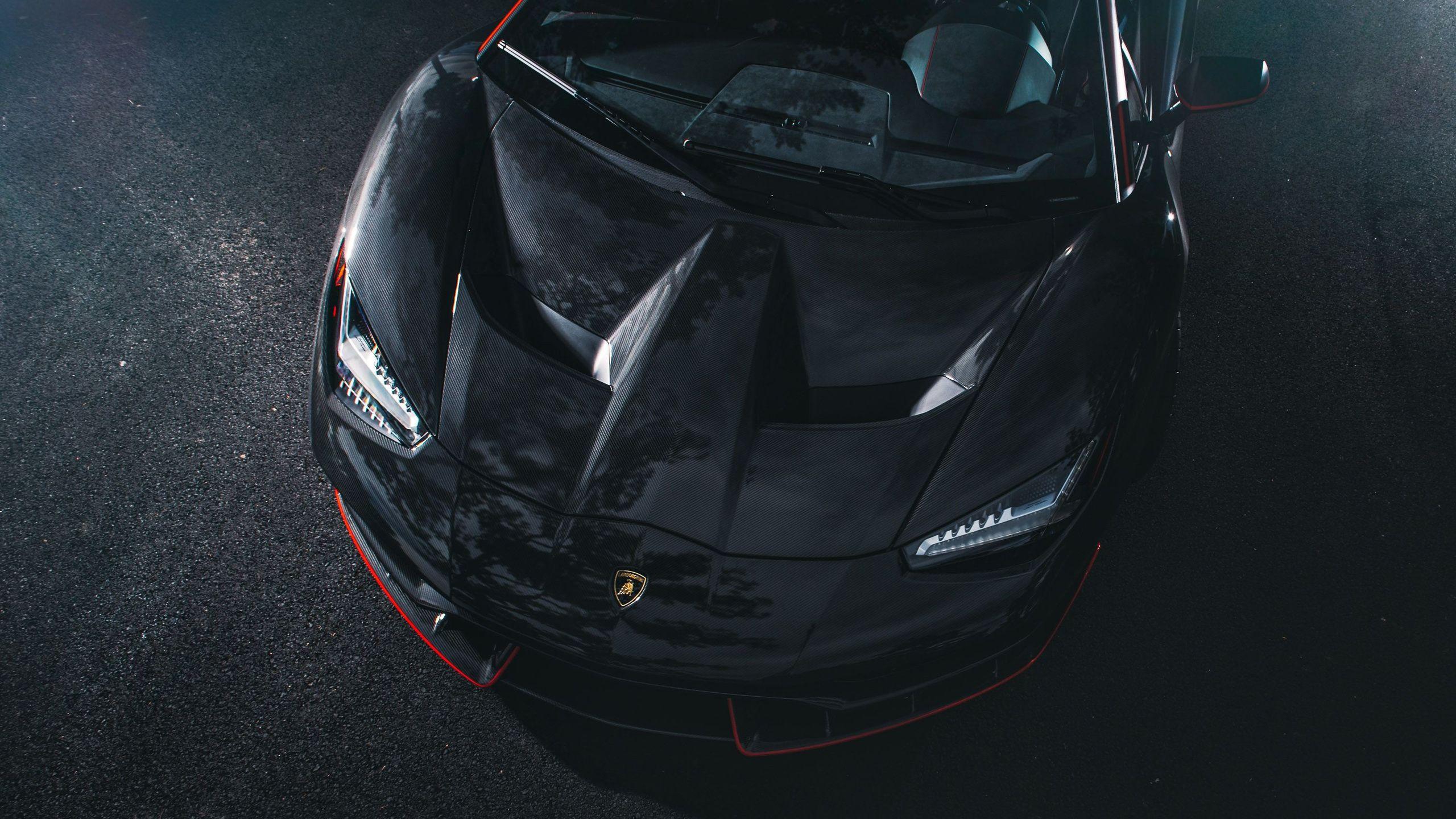 2560x1440 Lamborghini Centenario Coupe Front Black Carbon 1440P