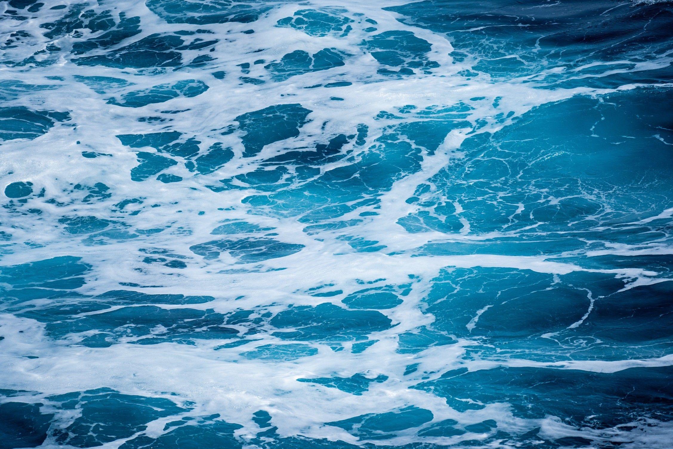 2256x1504 Download 2256x1504 Ocean, Water, Foam, Ripples, Blue Wallpaper