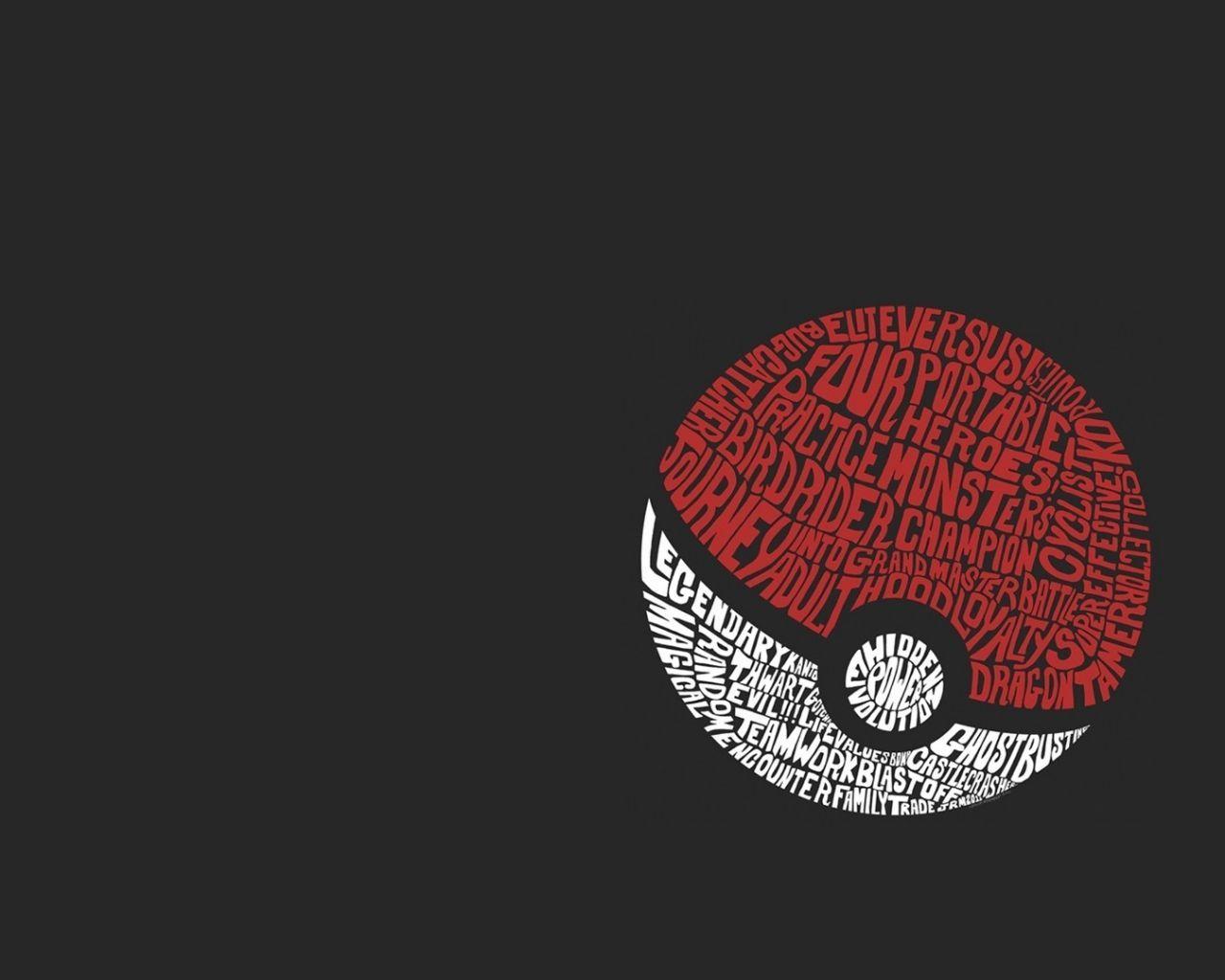 1280x1024 Dark Caligraphy Pokeball Wallpaper. Pokémon. Pokémon