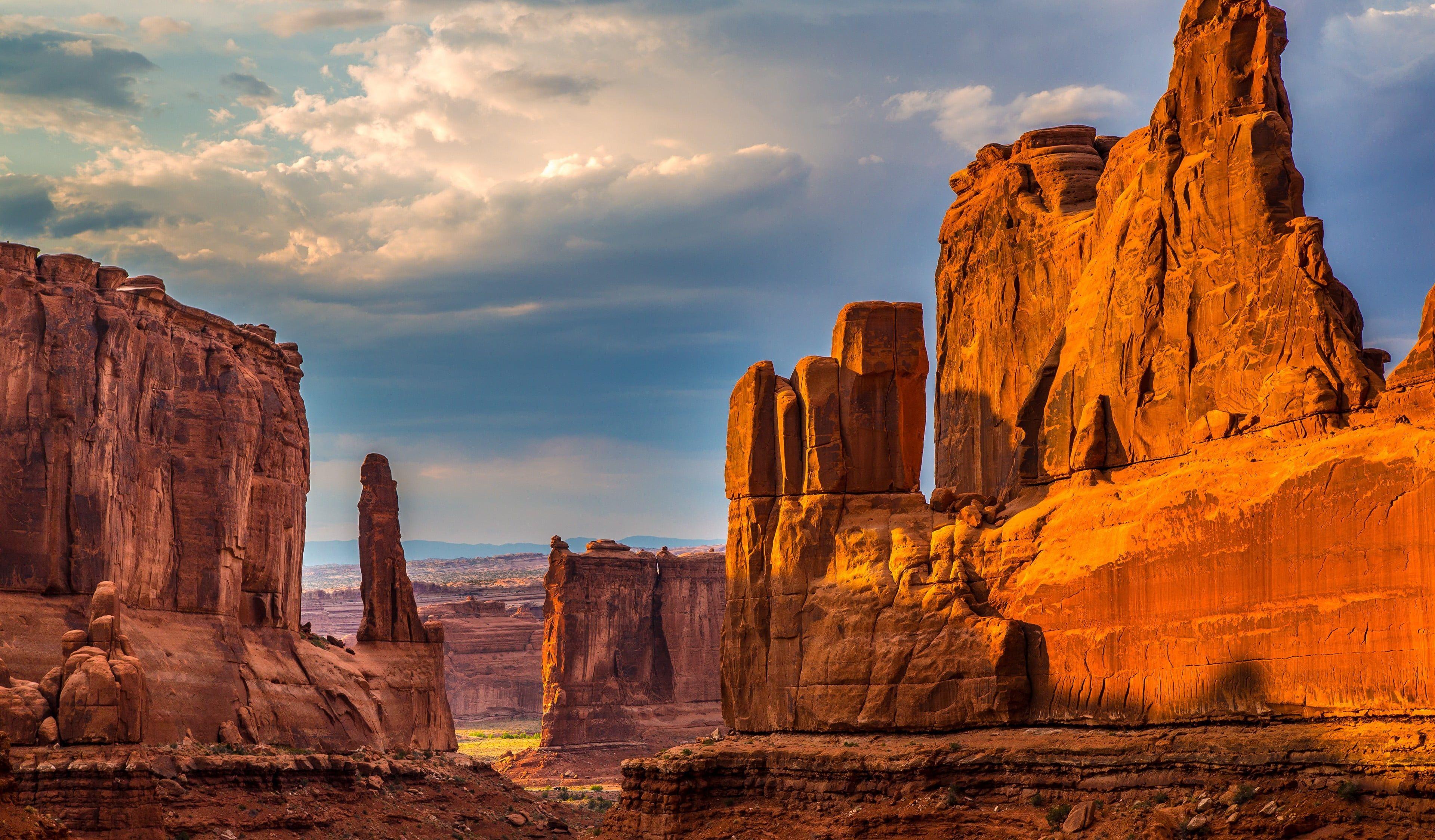 3840x2250 Rock formation, rock, landscape, rock formation, Arches National