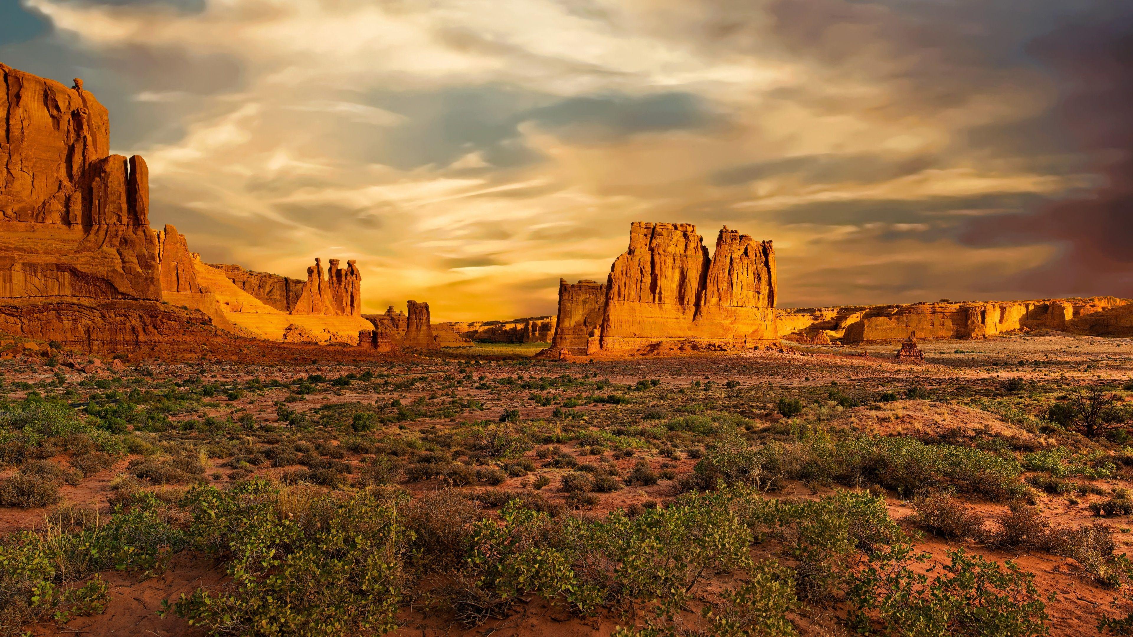3840x2160 The Three Gossips at Arches National Park 4k Ultra HD Wallpaper