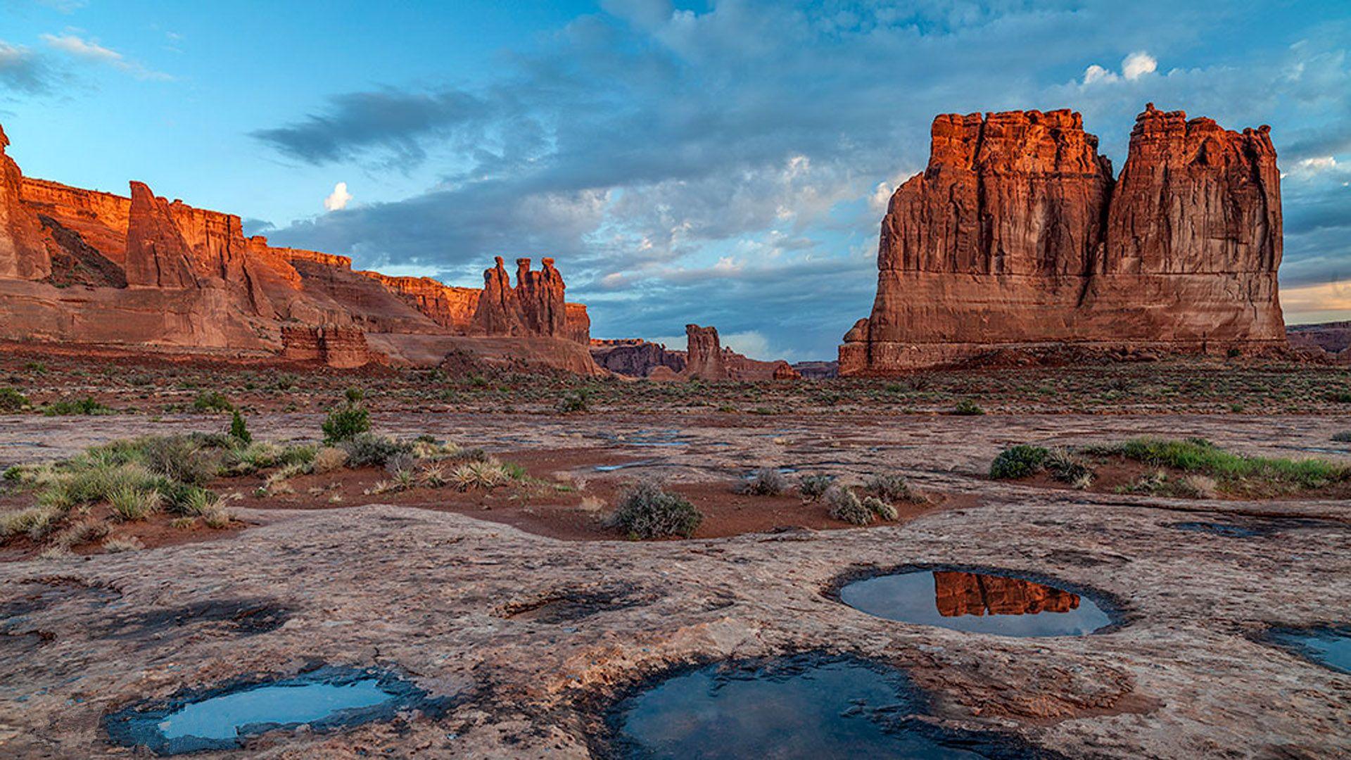 1920x1080 Red Rock Courthouse Towers Desert Area Arches National Park Utah