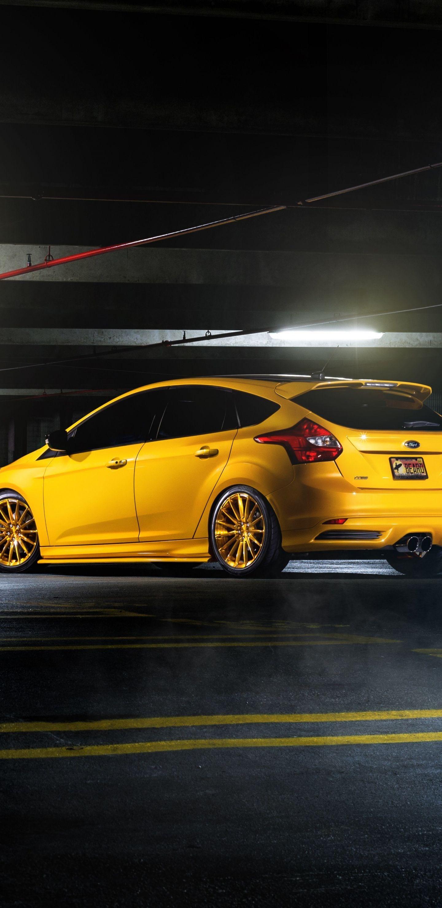 1440x2960 Parking Lot, Ford Focus Rs, Wallpaper Hatch