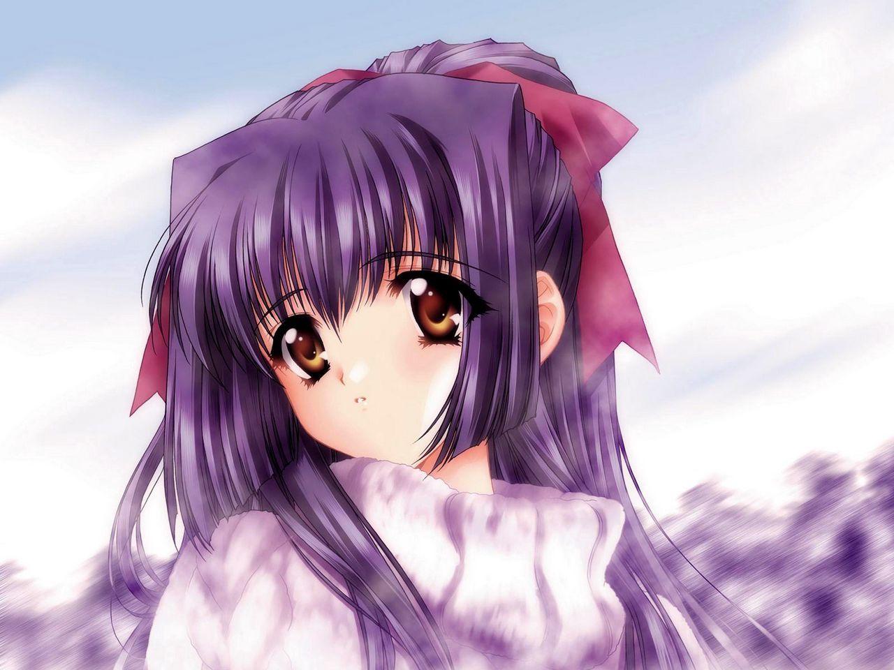 1280x960 Download wallpaper 1280x960 anime, girl, brunette, cute, eyes