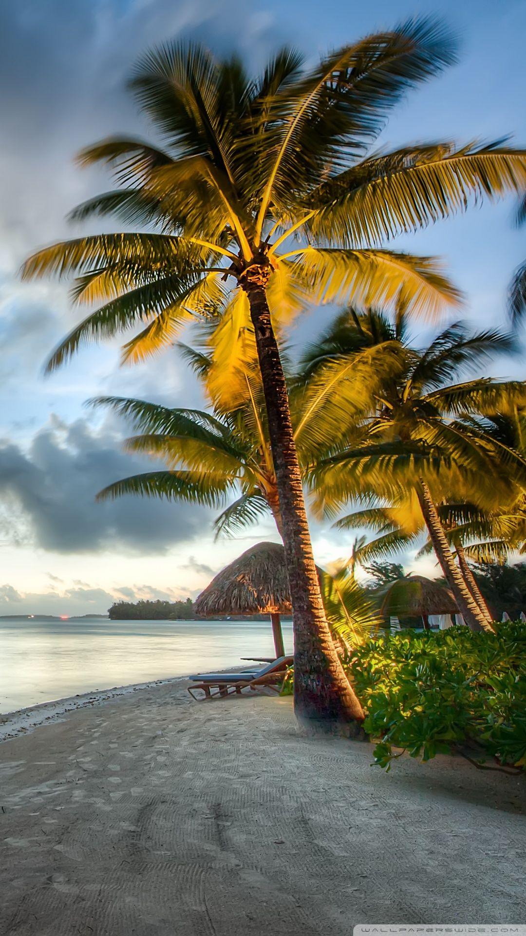 1080x1920 Bora Bora Beach, Clouds Ultra HD Desktop Background Wallpaper
