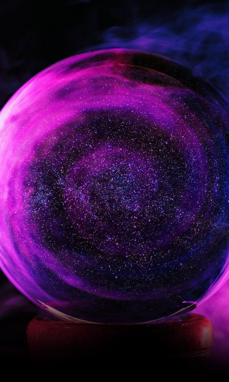 768x1280 Neon Ball, Stars, Galaxy, Purple - Purple Crystal Ball Smoke