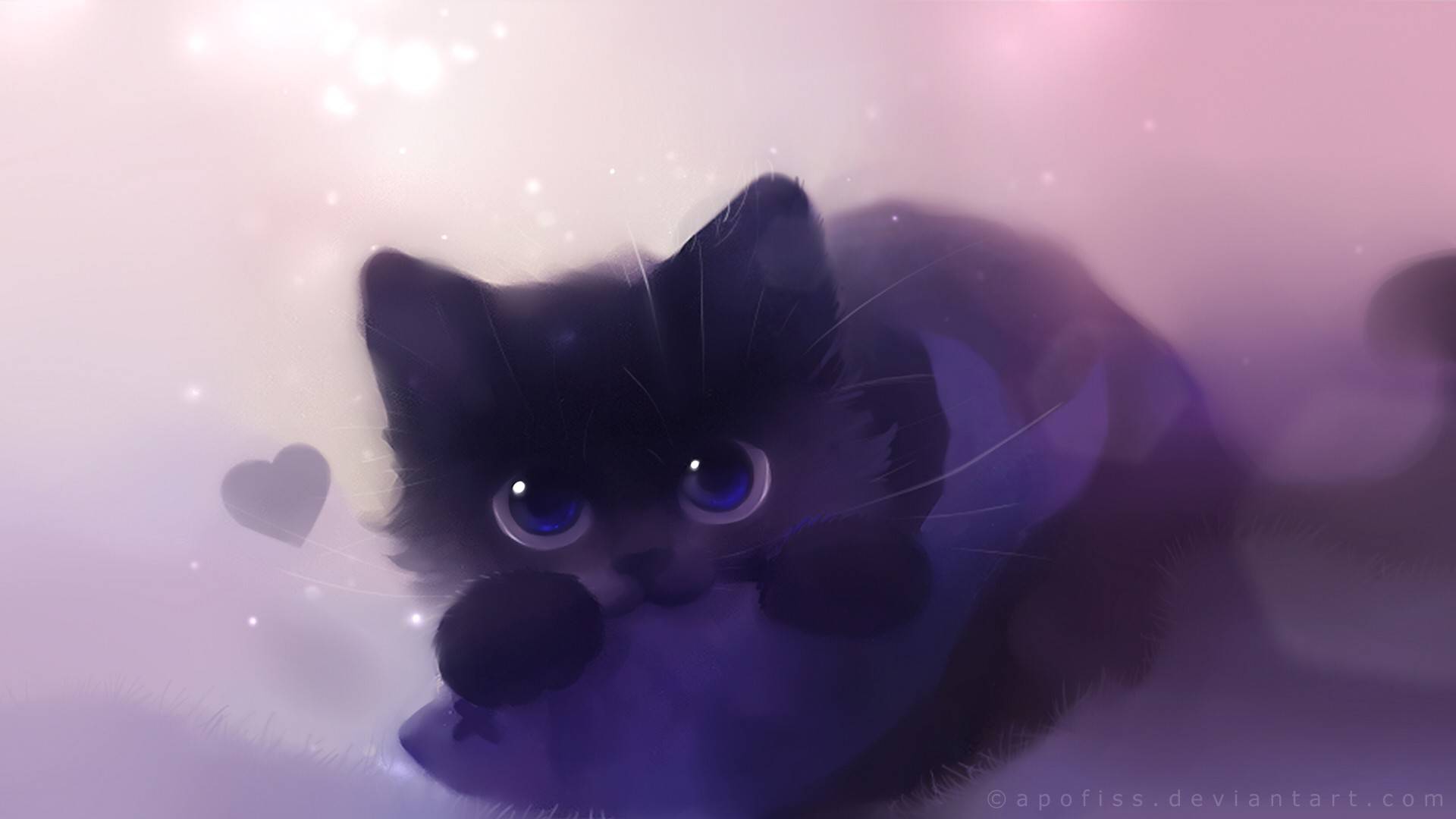 1920x1080 Anime Cat Wallpaper