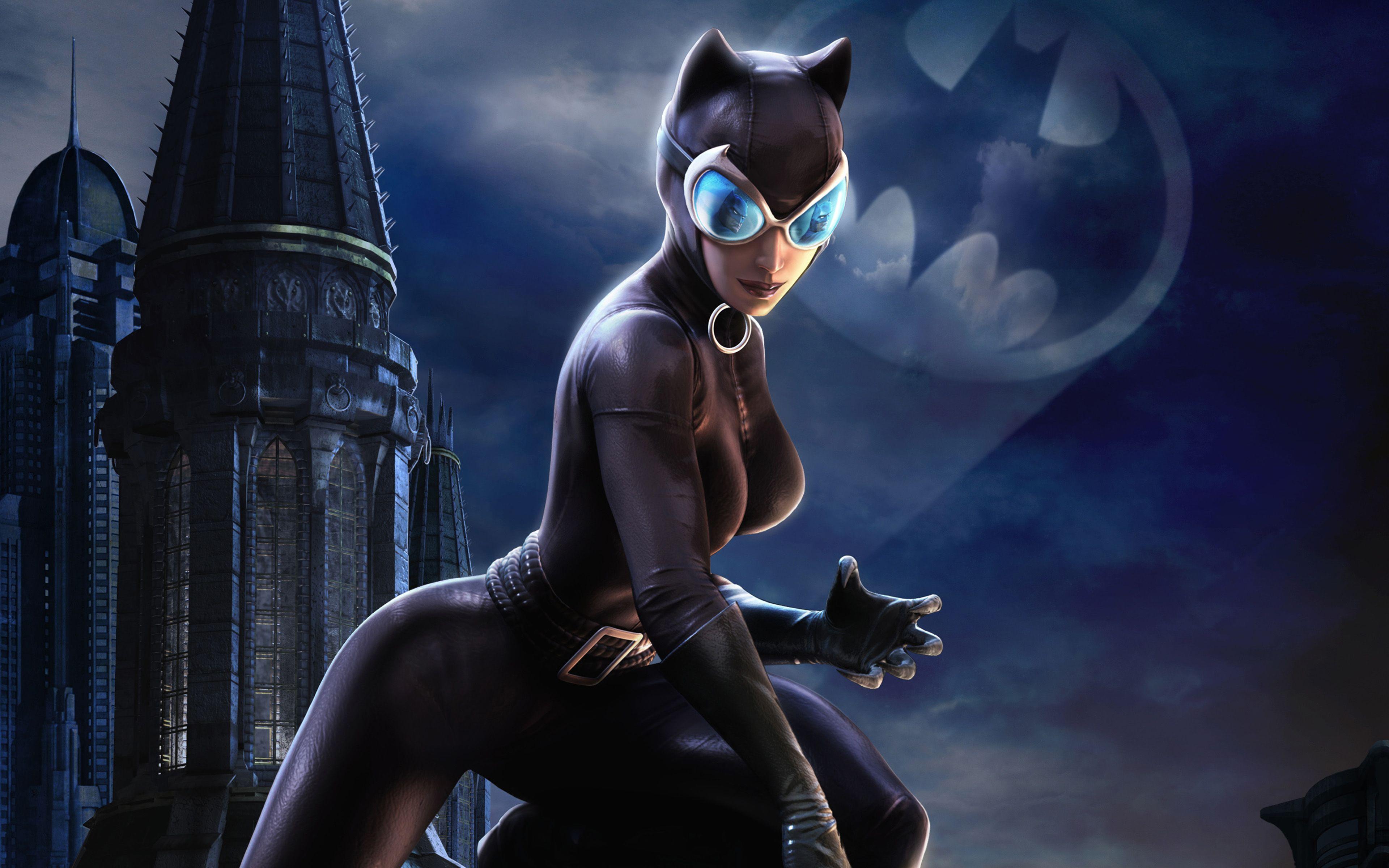 3840x2400 Catwoman Harley Quinn Poison DC Universe cartoon HD wallpaper