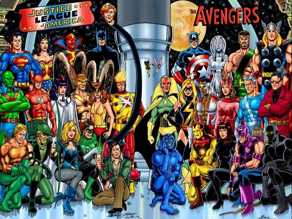 1024x768 My Free Wallpaper Wallpaper : Justice League and Avengers