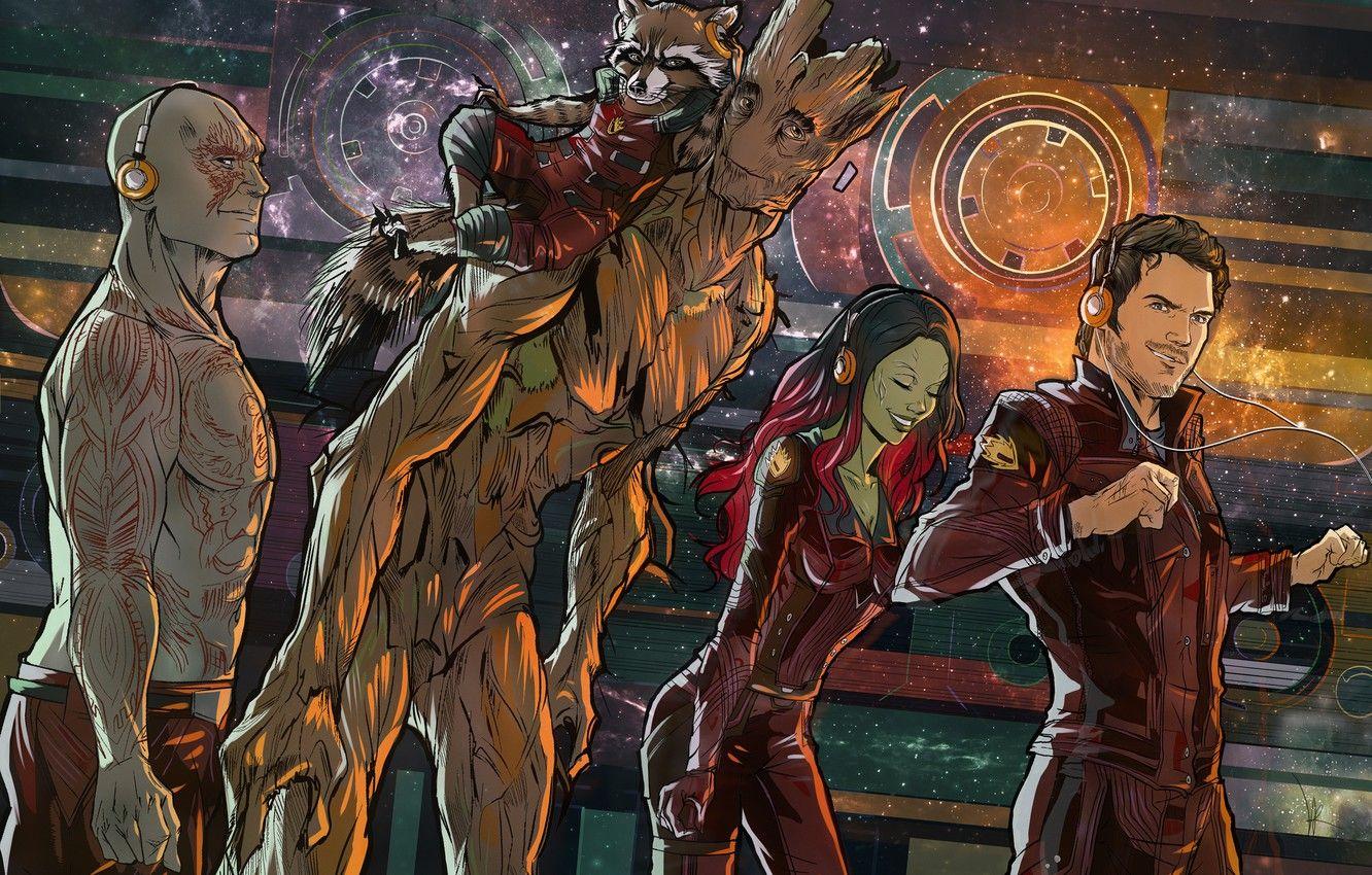 1332x850 Wallpaper Rocket, Raccoon, Guardians Of The Galaxy, Star Lord, Gamora, Groot, Drax, Guardians Of The Galaxy Image For Desktop, Section фильмы