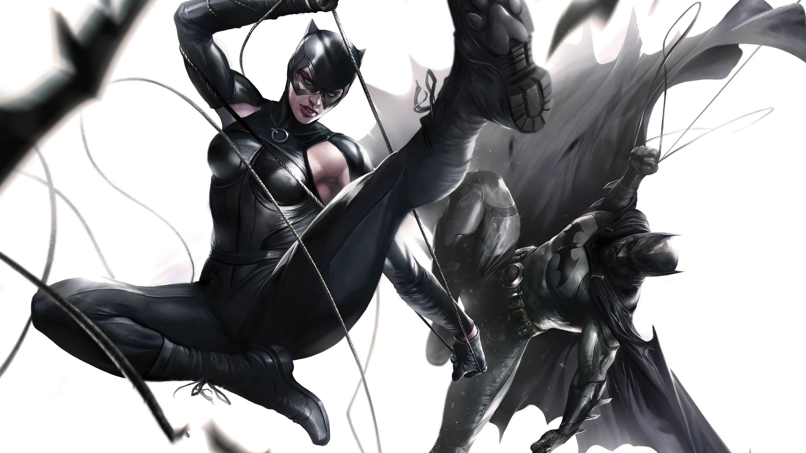 2560x1440 Catwoman And Batman 1440P Resolution HD 4k Wallpaper