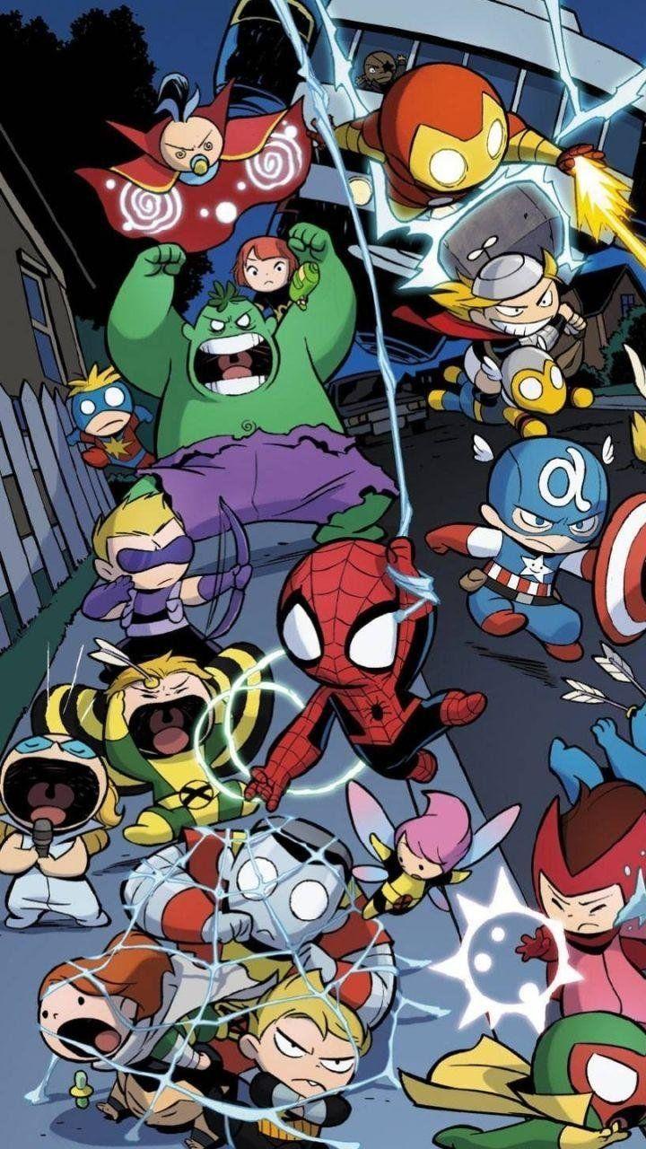 720x1280 Cute Avengers Chibi Wallpaper