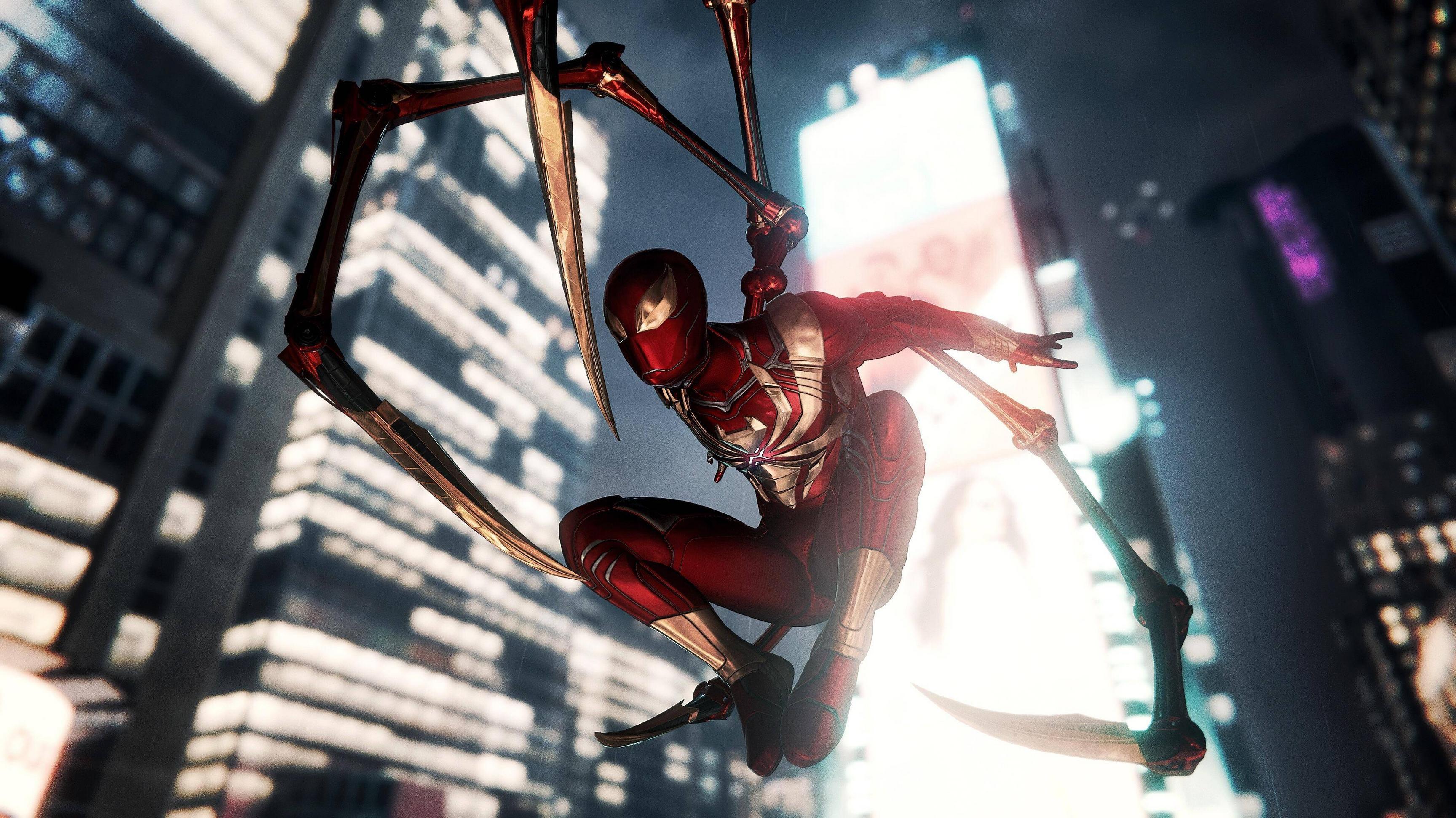 3840x2160 Iron Spider (Spider Man) 4K 8K HD Marvel Wallpaper