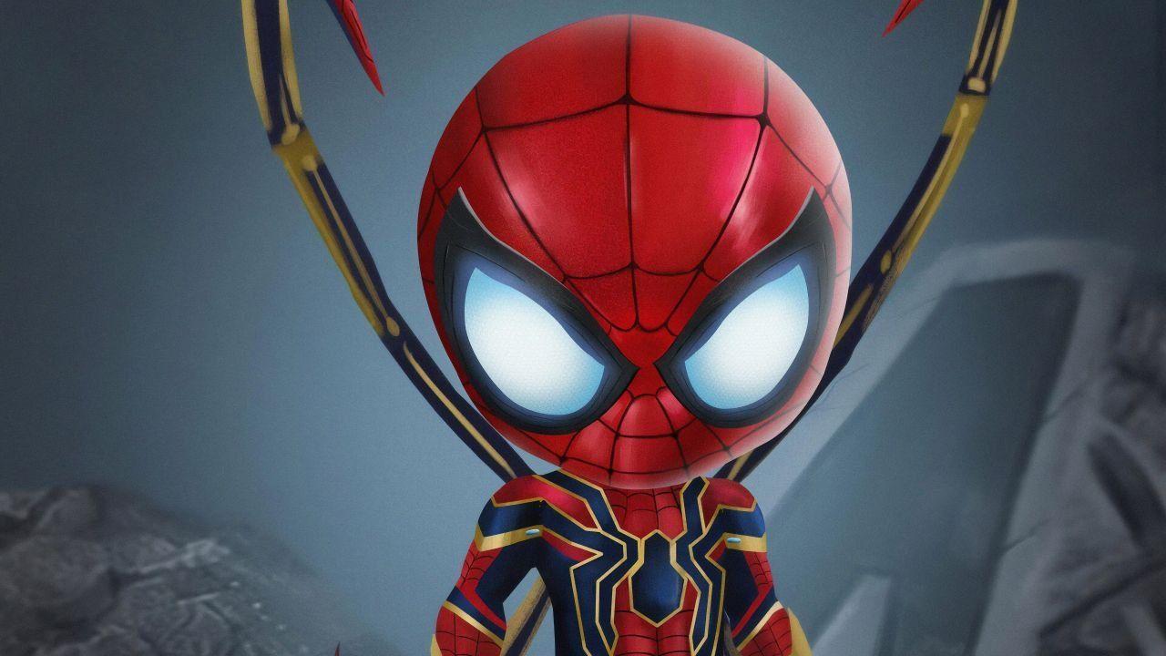 1280x720 Neon Iron Spider Man Wallpaper
