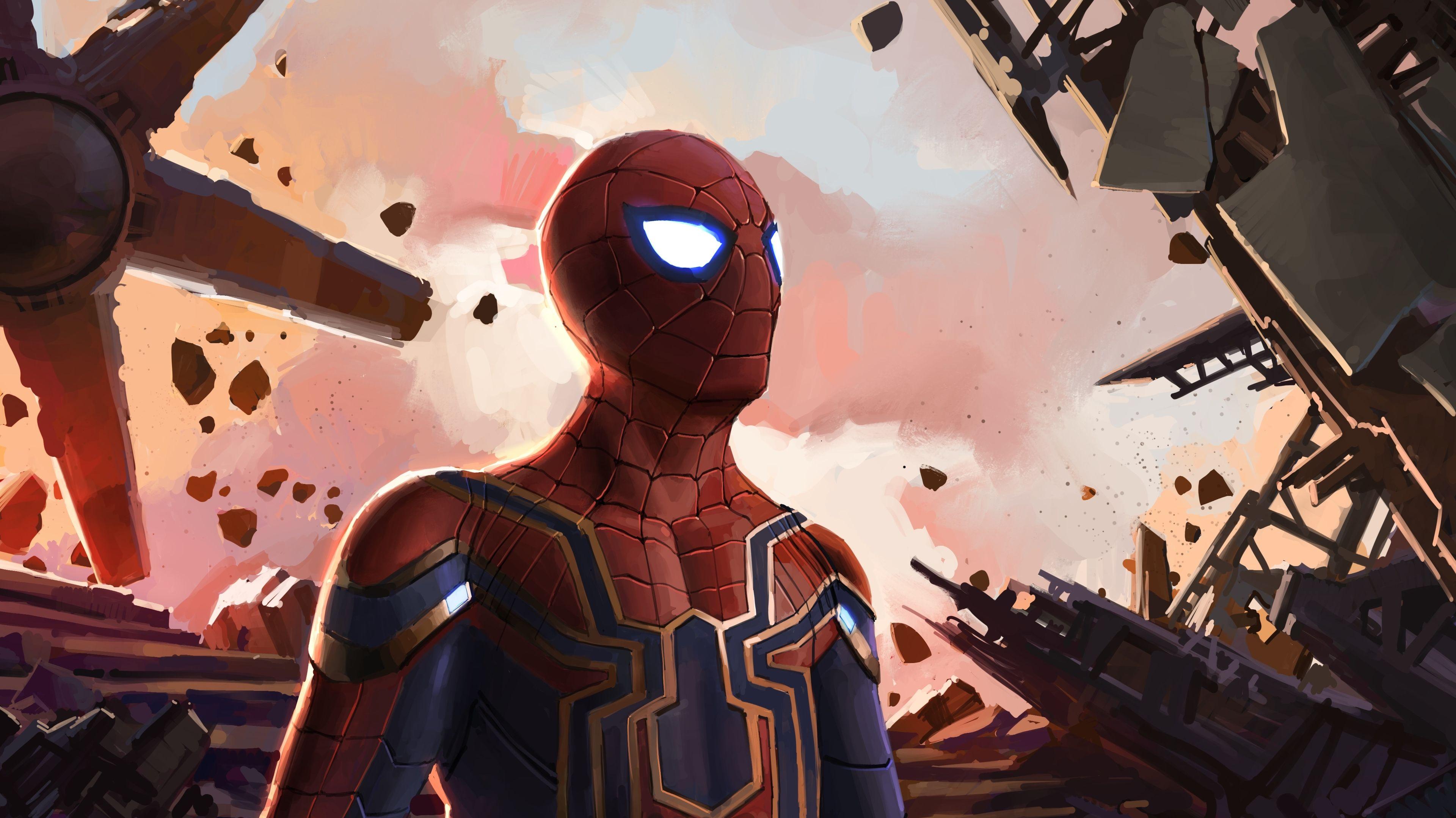 3840x2160 Iron Spider Fan Art 4k superheroes wallpaper, spiderman