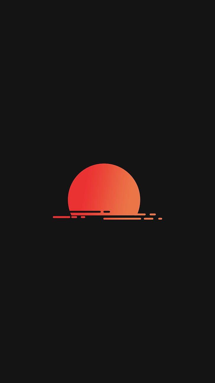 728x1294 Black Background, Minimalism, Sunset, Portrait Display