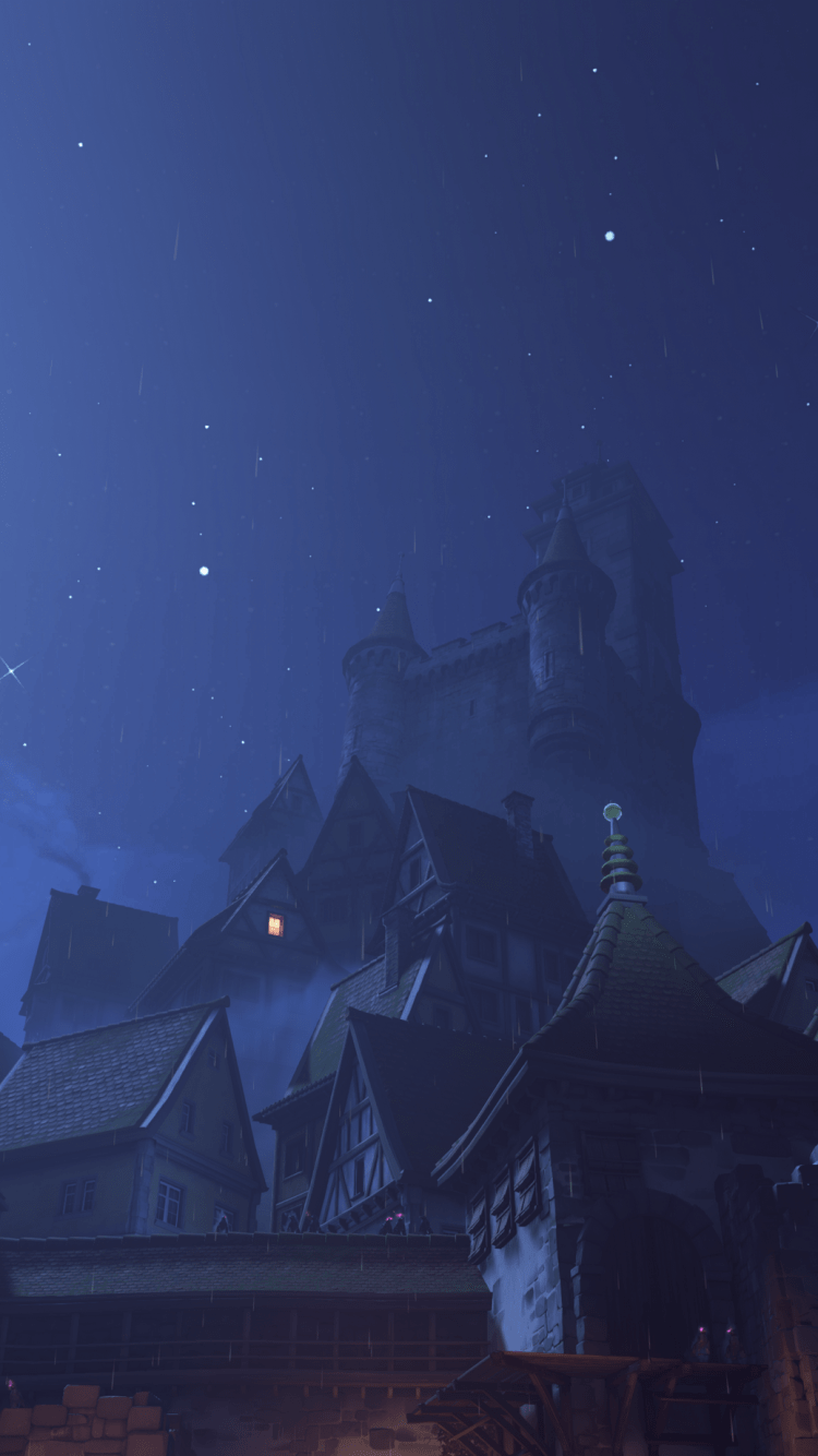750x1334 Download 750x1334 Overwatch, Night, Map, Moon, Stars Wallpaper