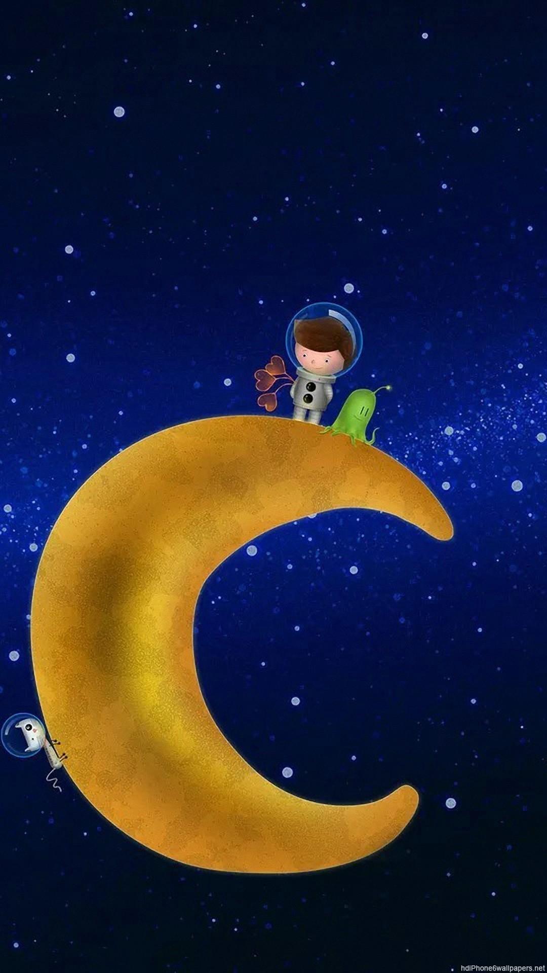 1080x1920 HD Apple iPhone Moon Wallpaper