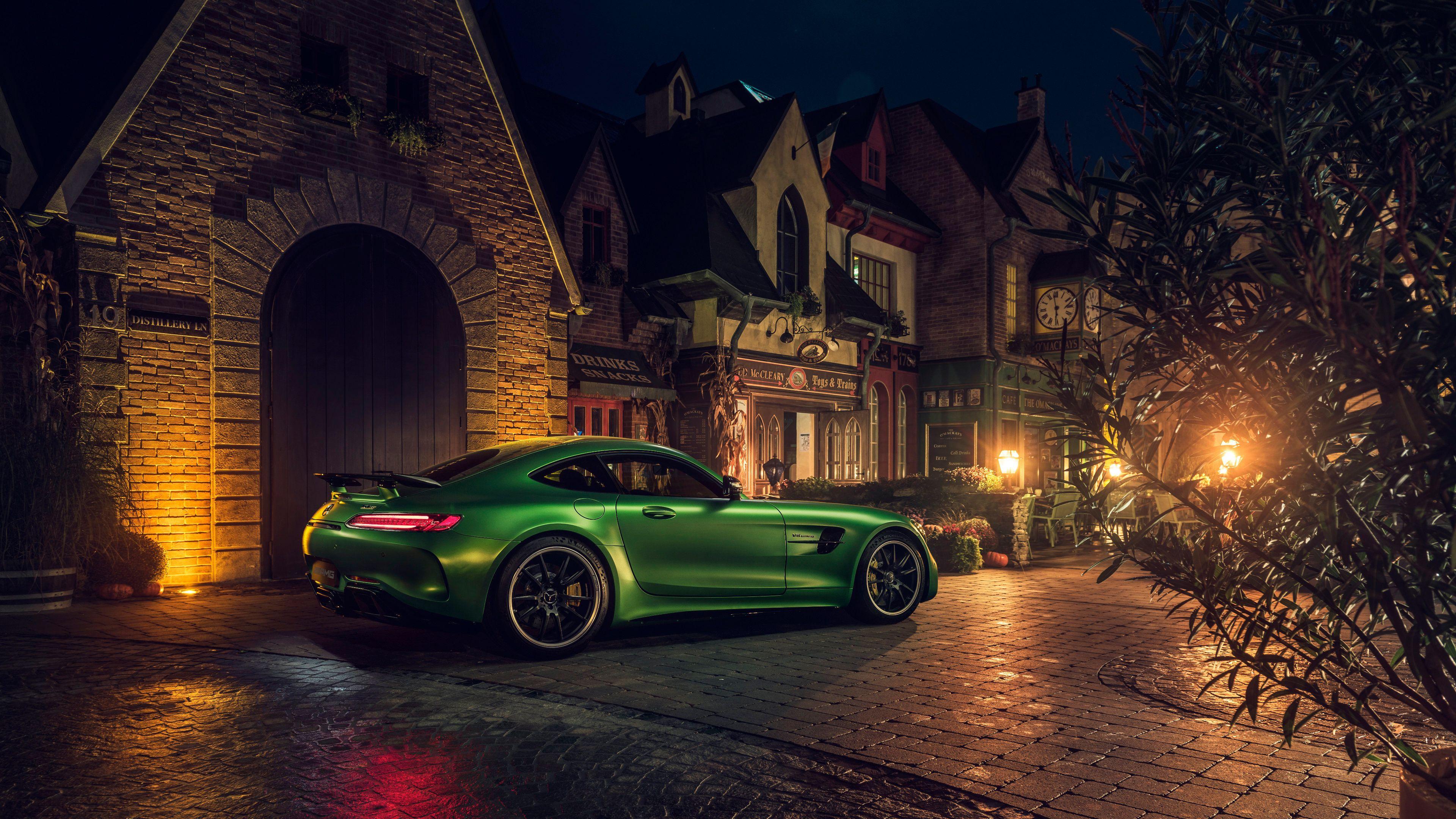 3840x2160 Wallpaper 4k Green Mercedes AMG GT R Rear 4k 2018 cars wallpaper
