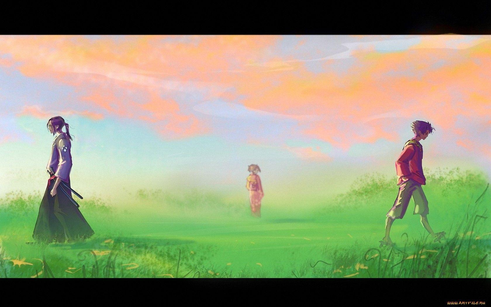 1680x1050 Samurai Champloo, Jin, Mugen, Fuu Kasumi wallpaper