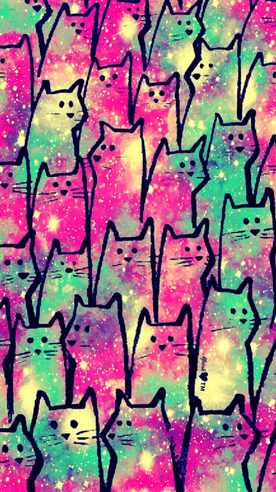 1080x1920 Kitty Cat Party Galaxy Wallpaper #androidwallpaper
