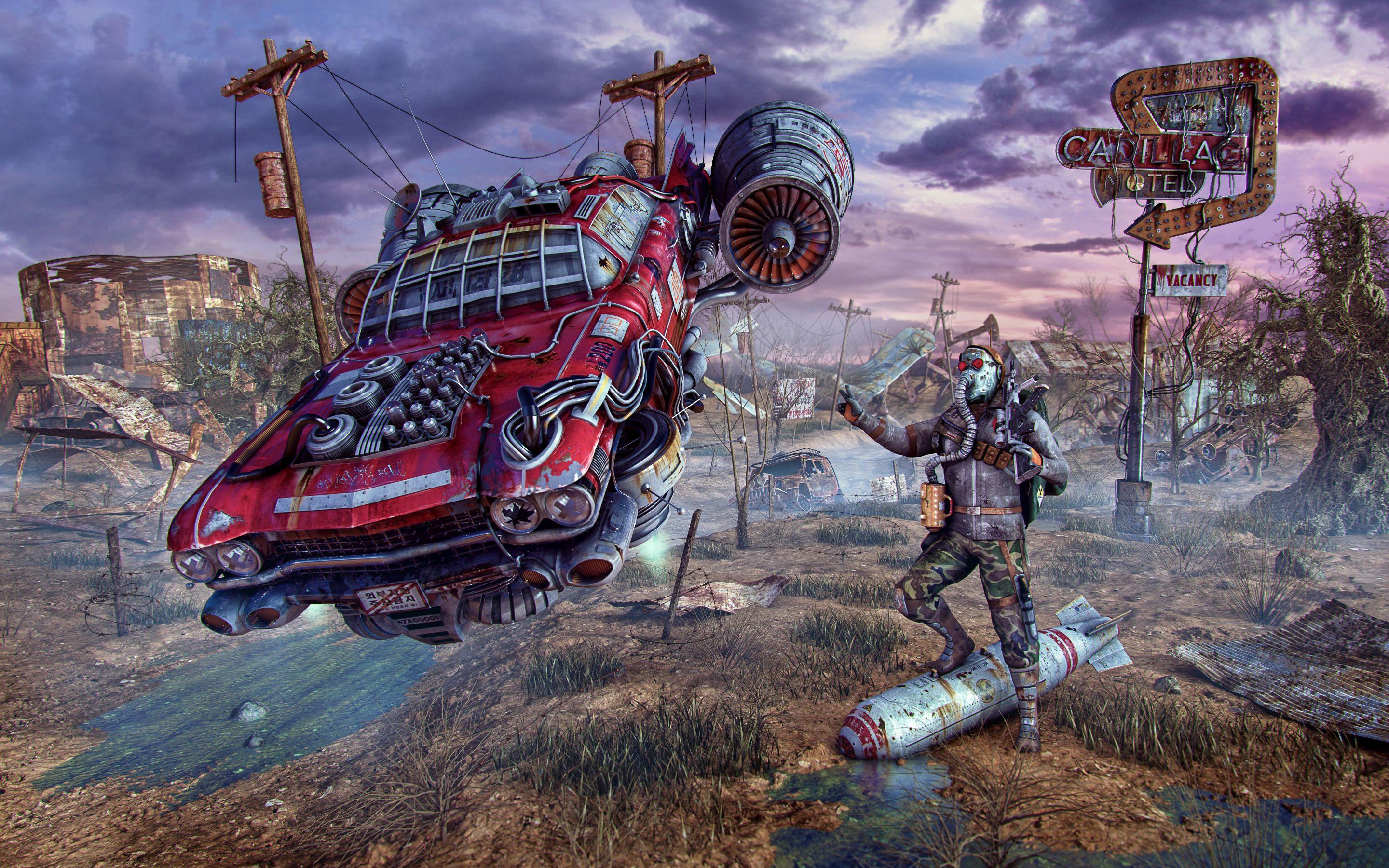 2880x1800 Picture Fallout fan art Fantasy Games auto 2880x1800