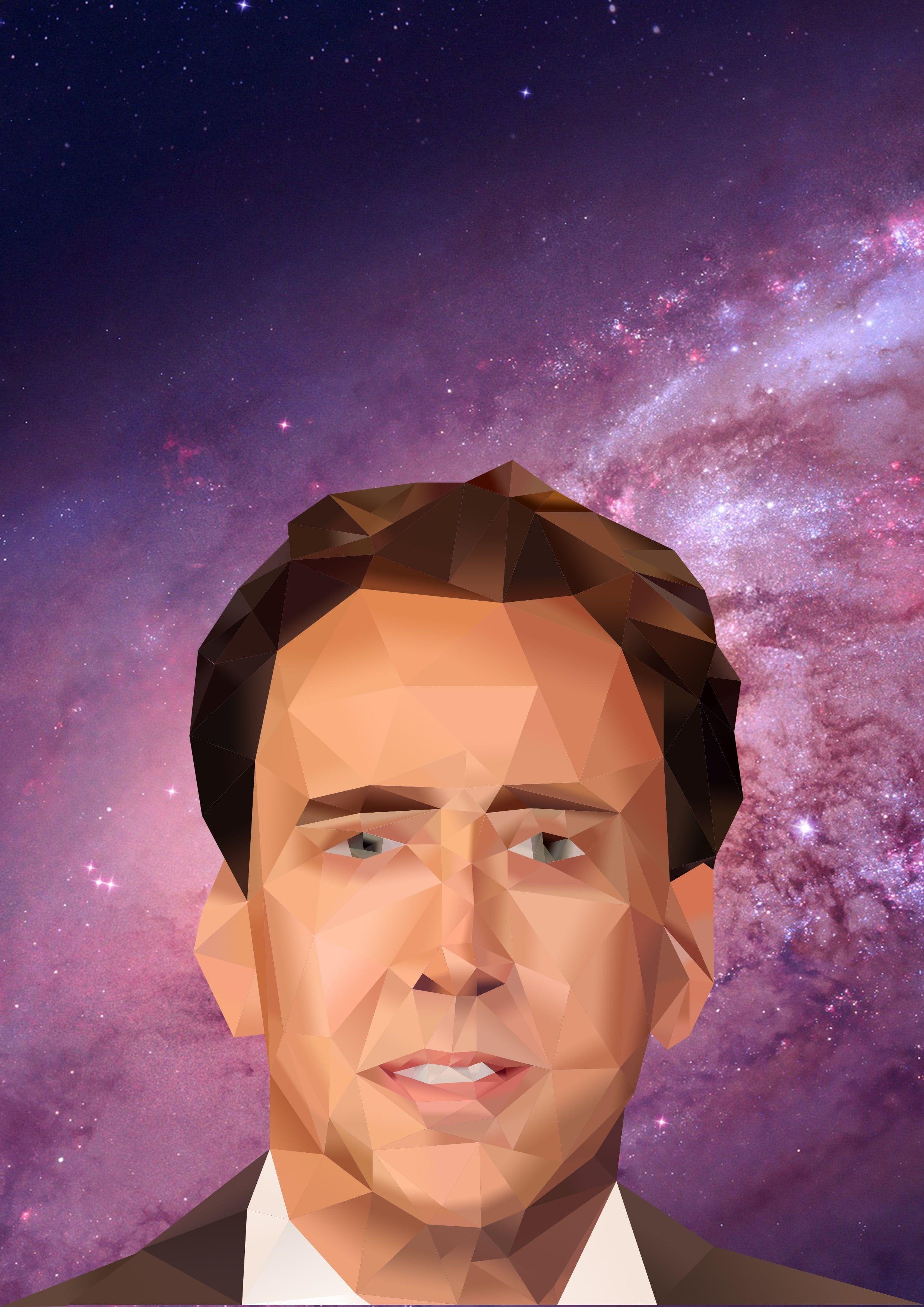 2480x3508 Graphic portrait illustration, Nicolas Cage, space, men, Photohop