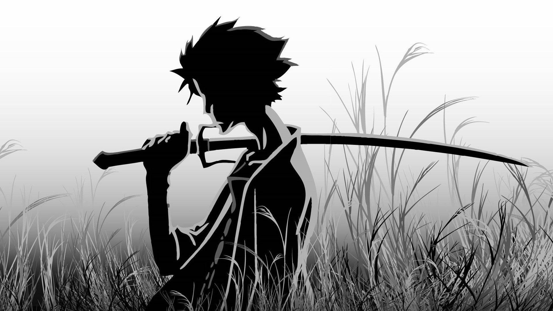 1920x1080 Wallpaper : drawing, illustration, silhouette, Samurai Champloo