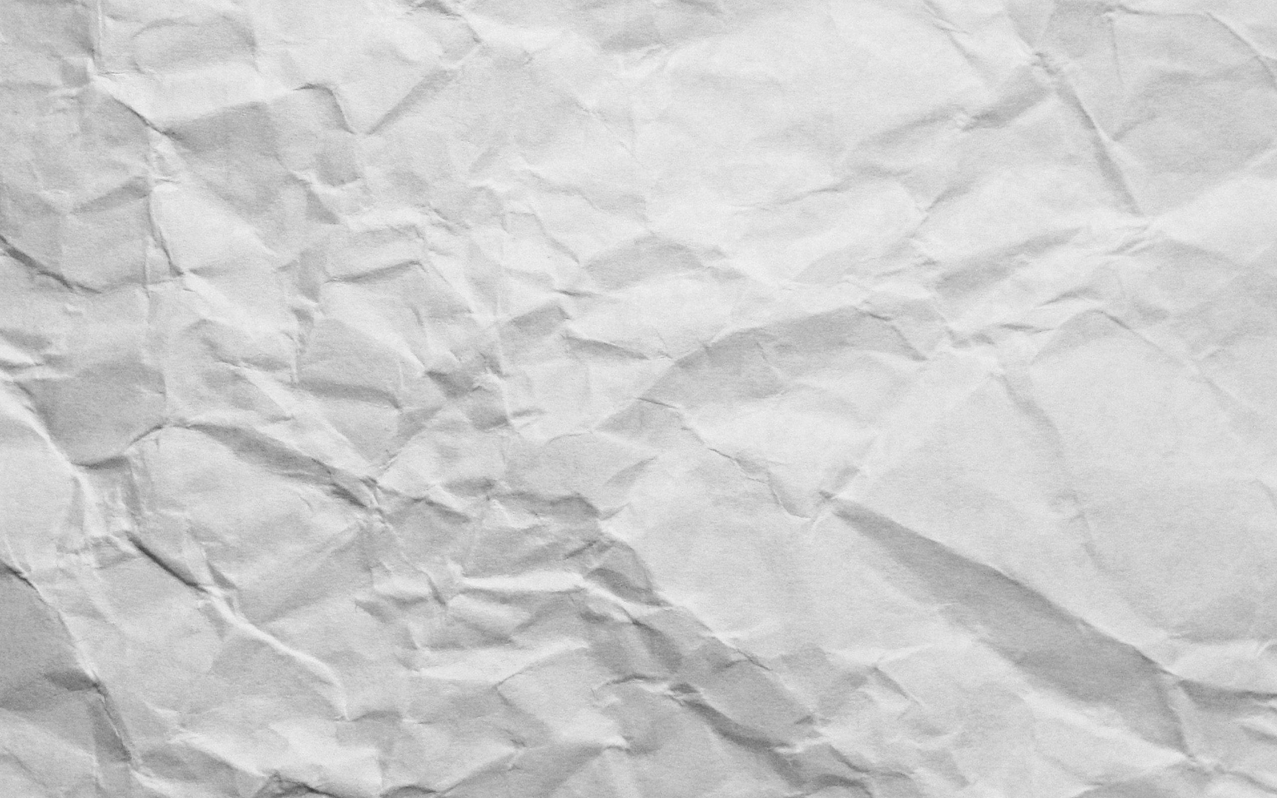 2560x1600 Download wallpaper crumpled paper texture, white paper background