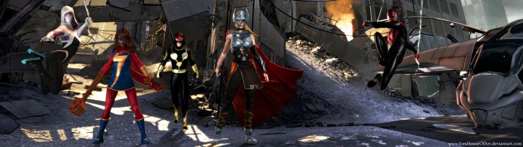 1685x474 All New Avengers Screen Wallpaper