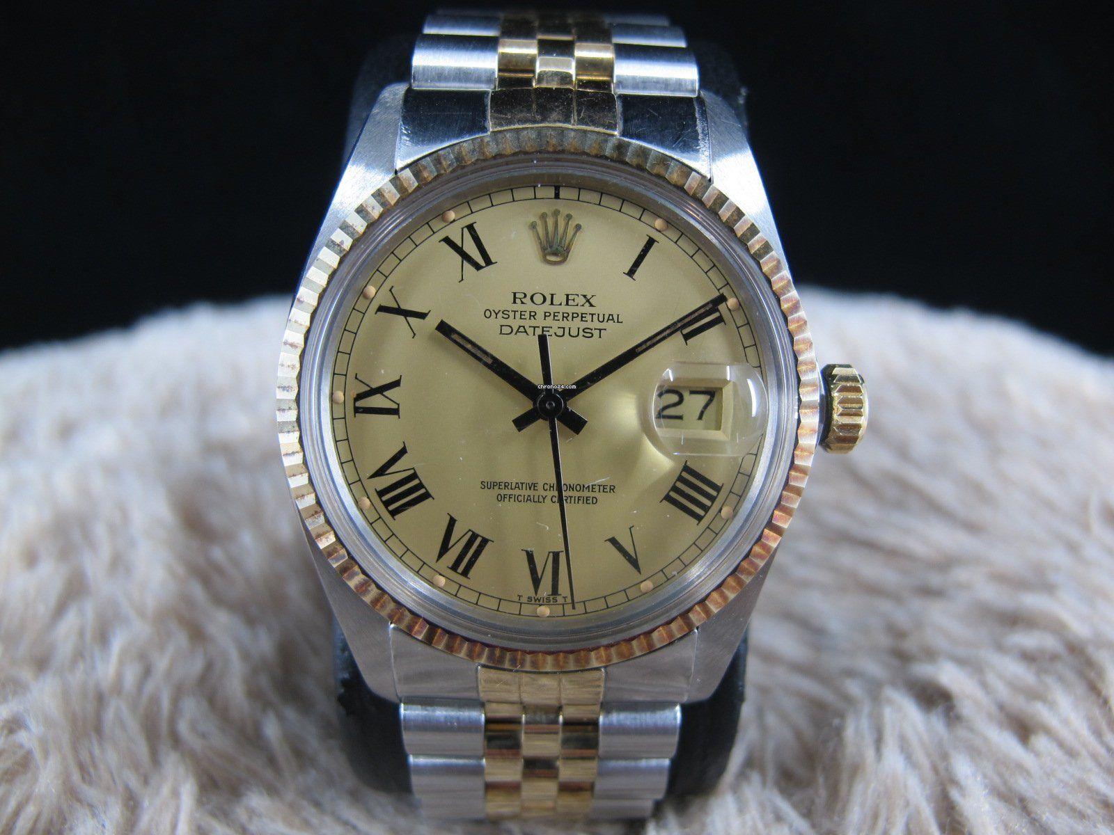 1600x1200 Rolex DATEJUST 16013 2 Tone SS 18k Original Gold Buckley Dial