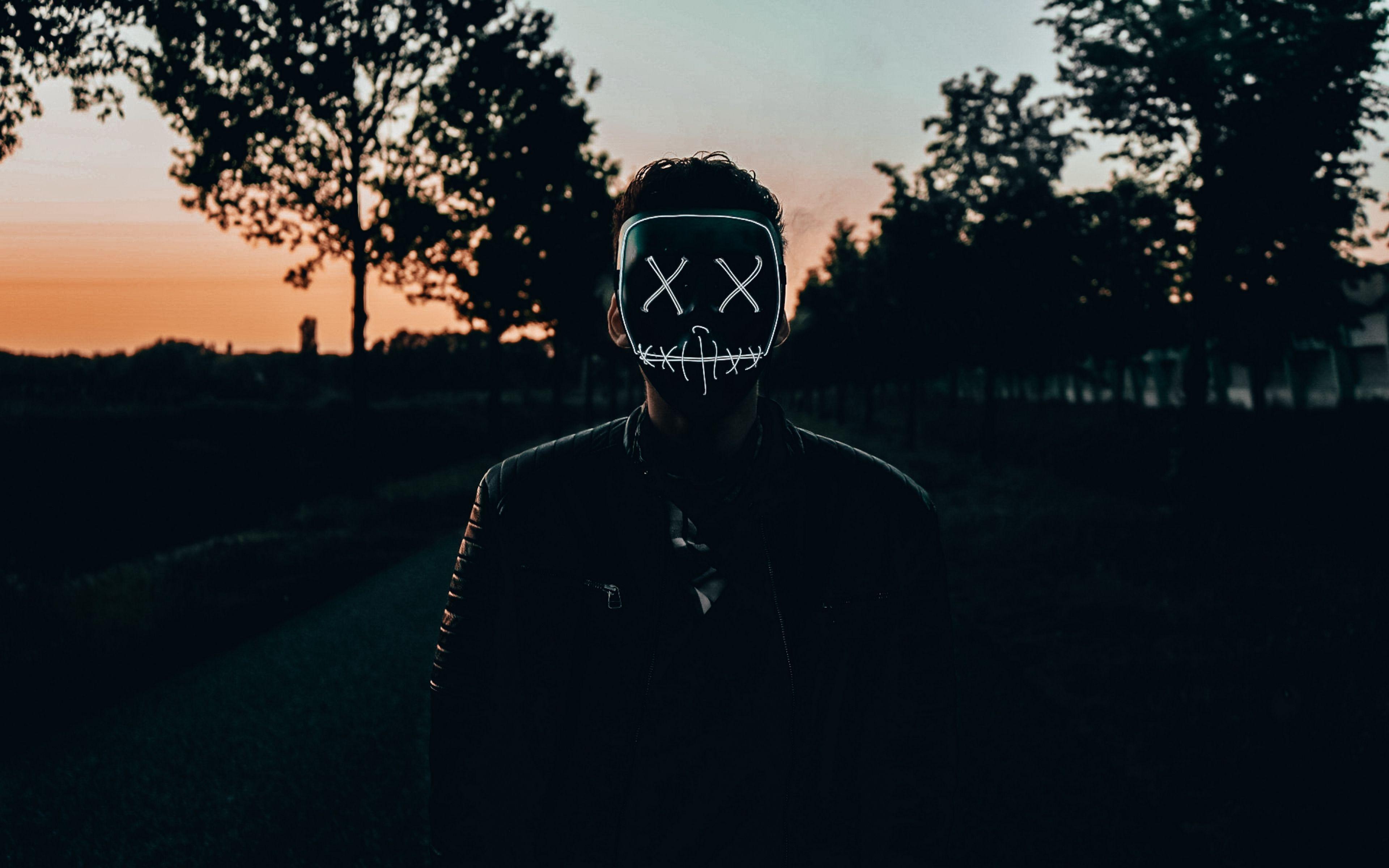 3840x2400 Wallpaper Mask, Anonymous, Dark, Darkness, Man Man