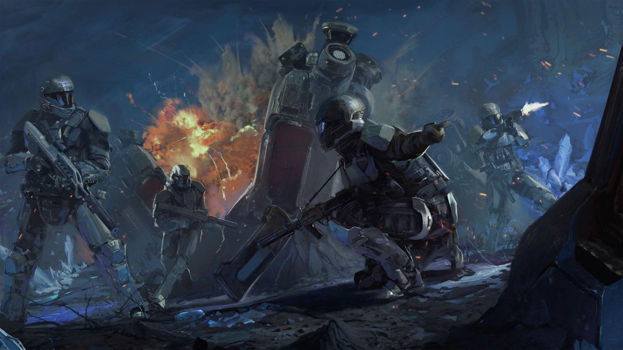 2048x1152 Download Operation Spearbreaker Engagement Halo Wars 2 Ultra Wide monitor display wallpaper 2048x1152