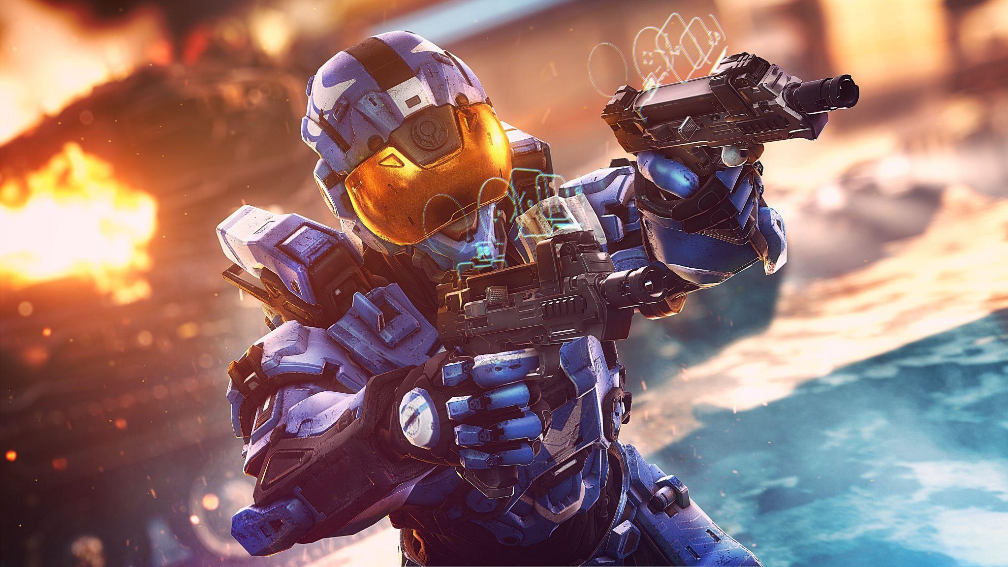 2048x1152 Download 2048x1152 wallpaper halo, smart scopes, soldier, modern