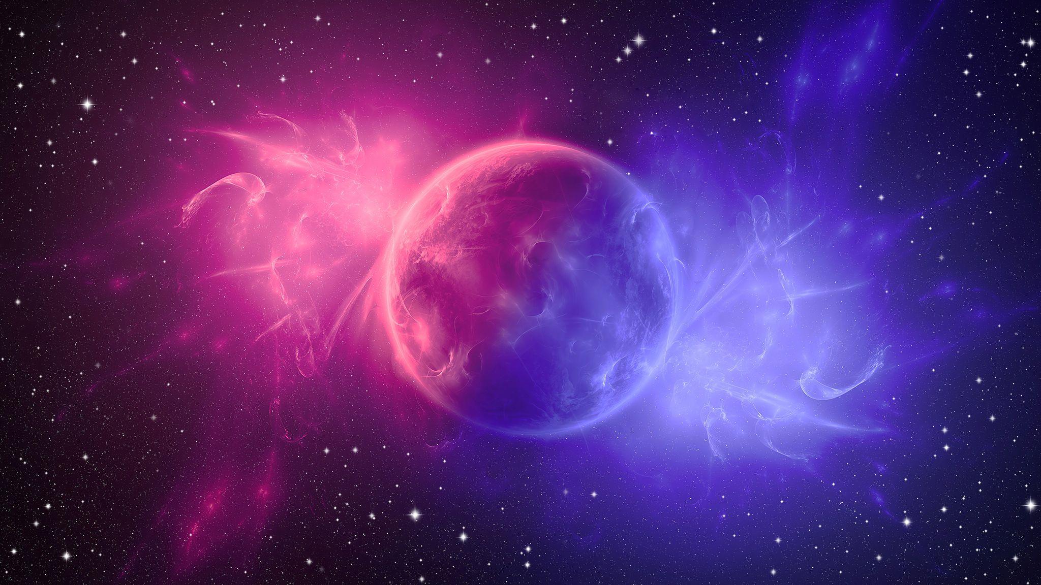 2048x1152 Space Digital Art Pink Planet 4k 2048x1152 Resolution HD