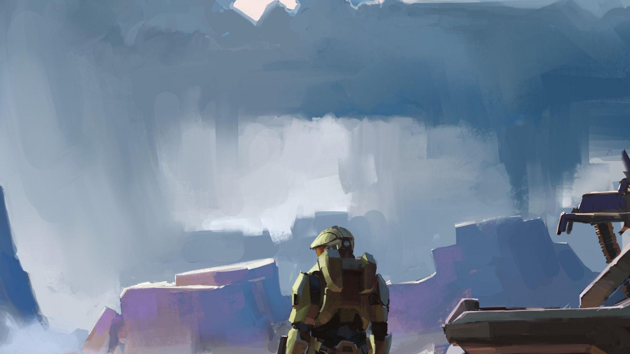 2048x1152 Download 2048x1152 wallpaper artwork, video game, halo infinite