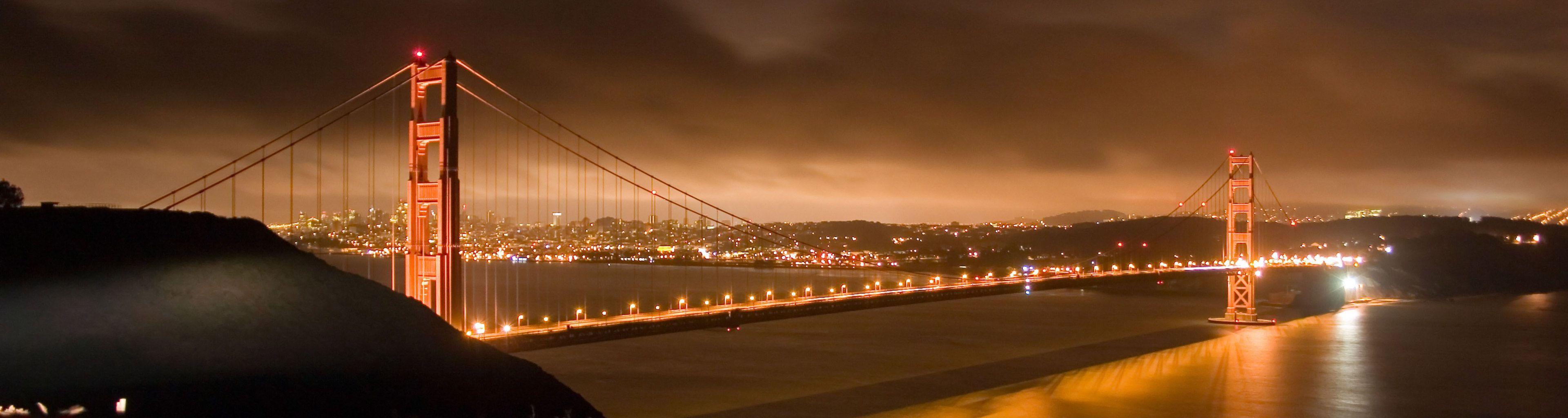 3840x1024 Free download Triple Screen Wallpaper golden gate bridge