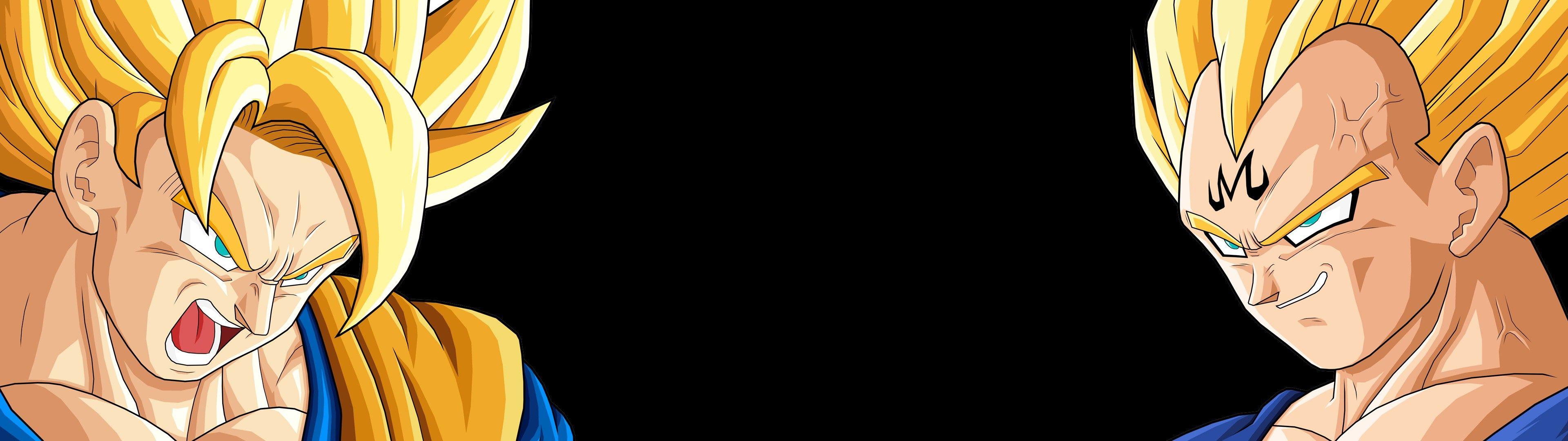 3840x1080 Goku And Vegeta Dual Monitor